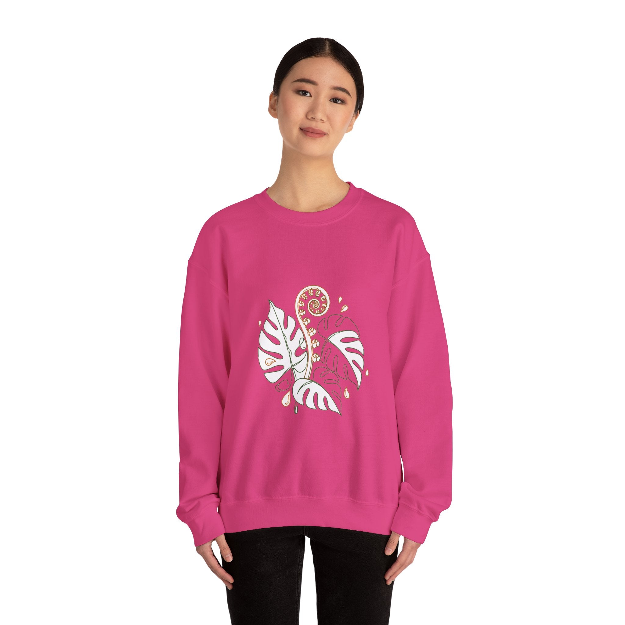 Matching Couple Sweatshirt - Desert & Rainforest Matching Couple Crewneck Sweatshirt Minimalist Art His Hers Valentine Gift - Design B