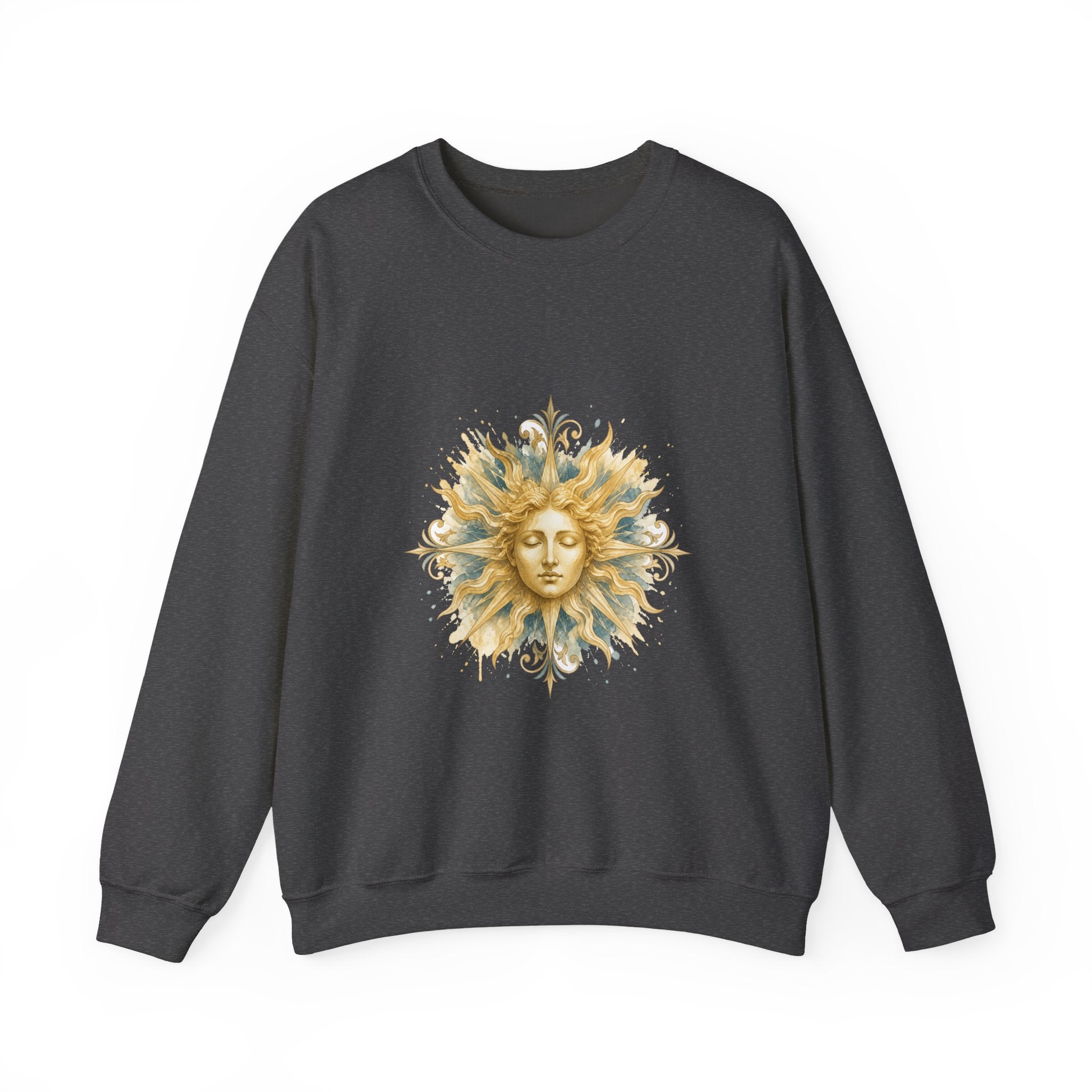 Matching Couple Sweatshirt - Helios & Selene Matching Couple Premium Fleece Sweatshirt Watercolor Art His Hers Birthday Gift - Design A