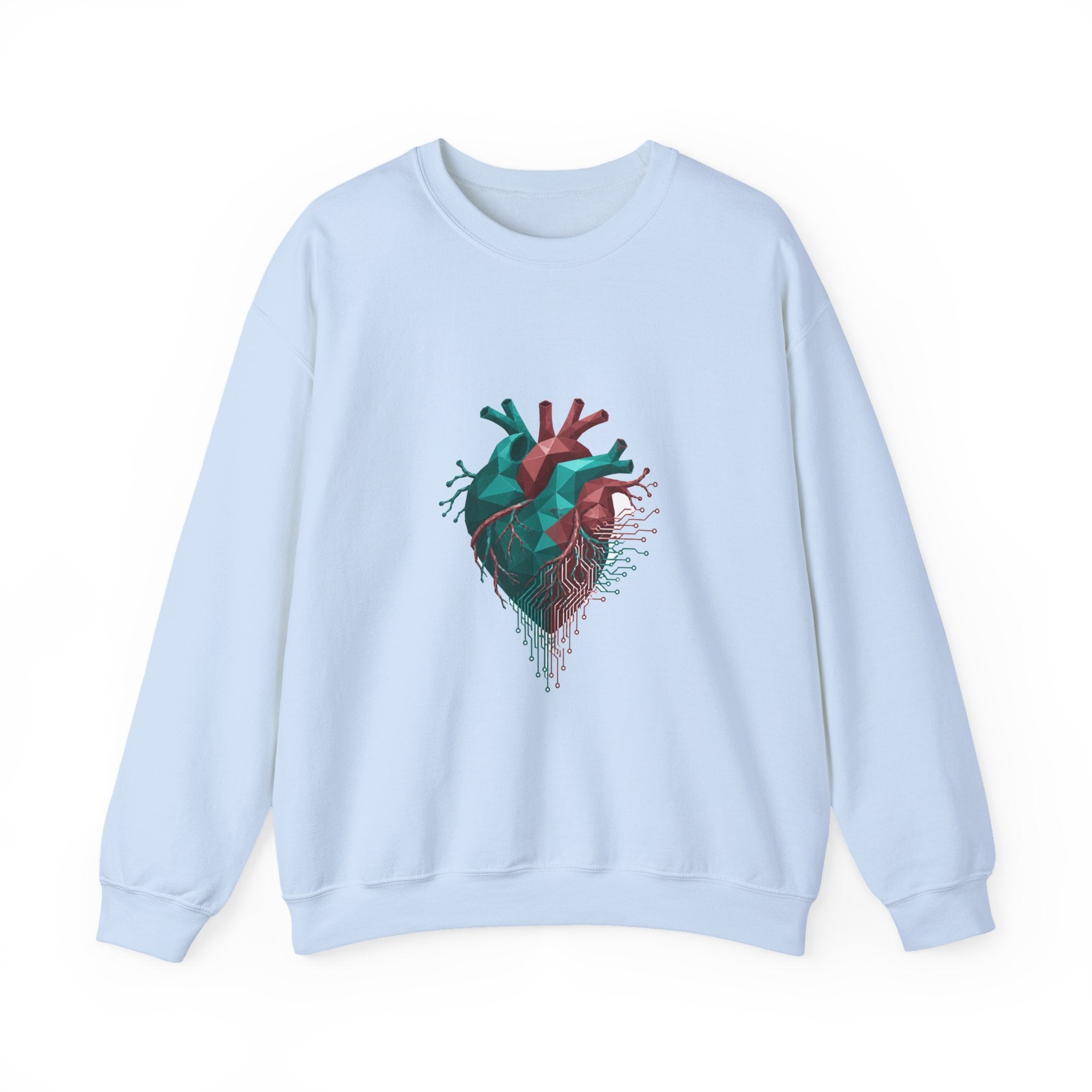 Matching Couple Sweatshirt - Robot & Heart Matching Couple Comfort Colors Crew Geometric Art His Hers Love Gift - Design B