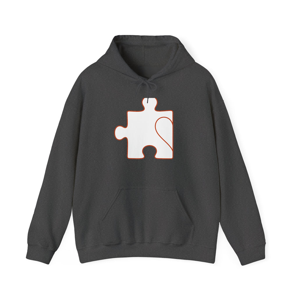 Matching Couple Sweatshirt - Puzzle Pieces Matching Couple Hooded Sweatshirt Minimalist Art His Hers Valentine Gift - Design A