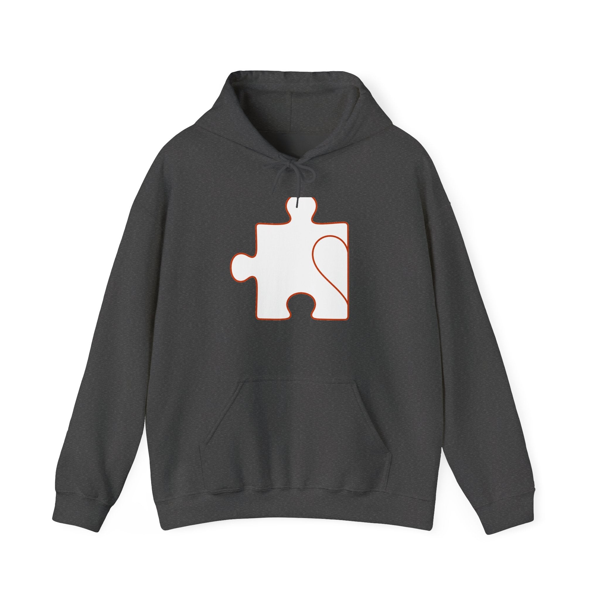 Matching Couple Sweatshirt - Puzzle Pieces Matching Couple Hooded Sweatshirt Minimalist Art His Hers Valentine Gift - Design A