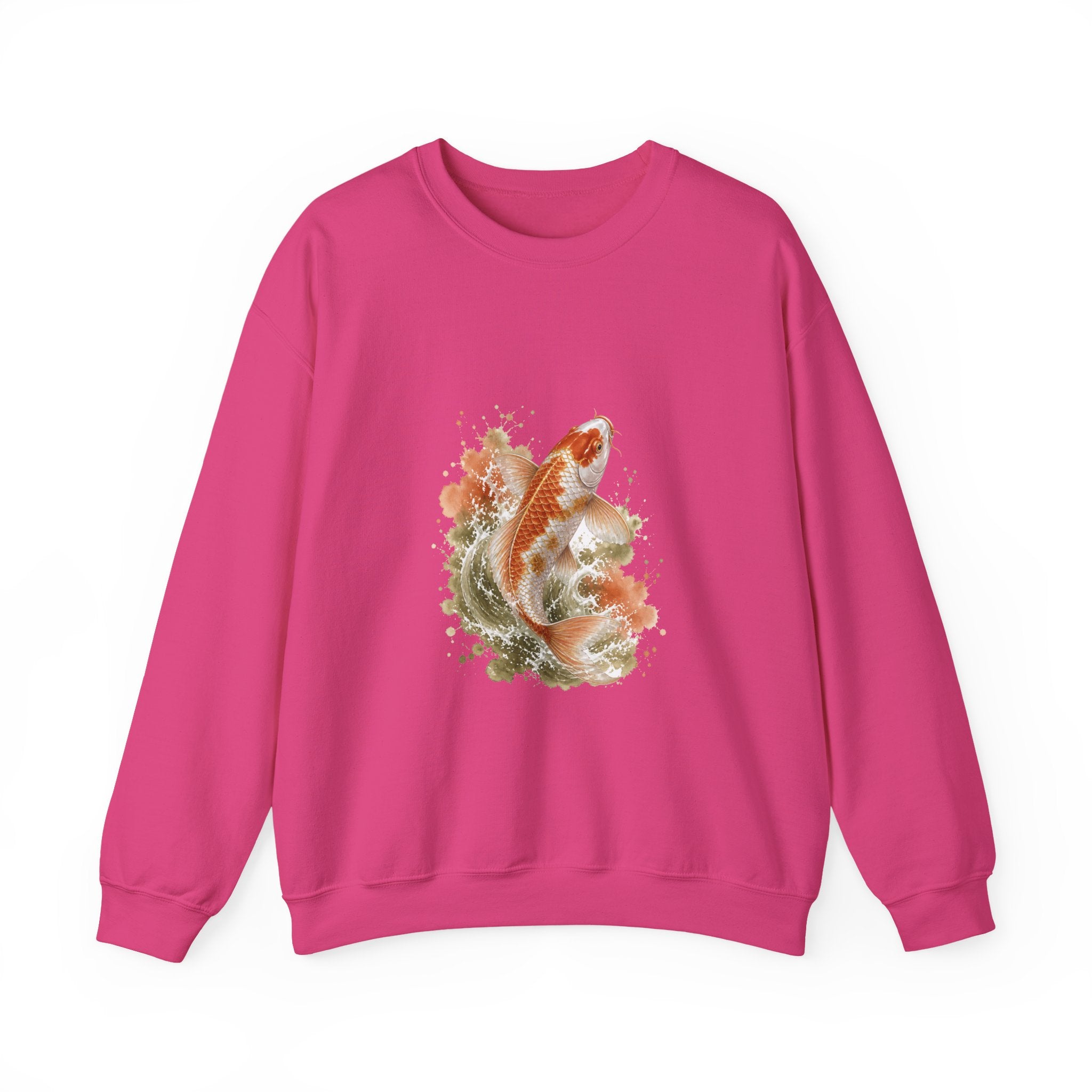 Matching Couple Sweatshirt - Koi Fish Yin Yang Matching Couple Comfort Colors Crew Watercolor Art His Hers Birthday Gift - Design A