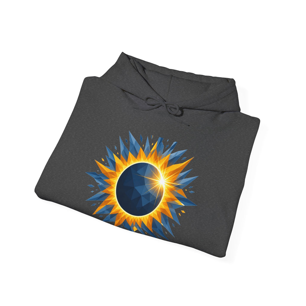 Matching Couple Sweatshirt - Solar & Lunar Eclipse Matching Couple Hooded Sweatshirt Geometric Art His Hers Couple Gift - Design A