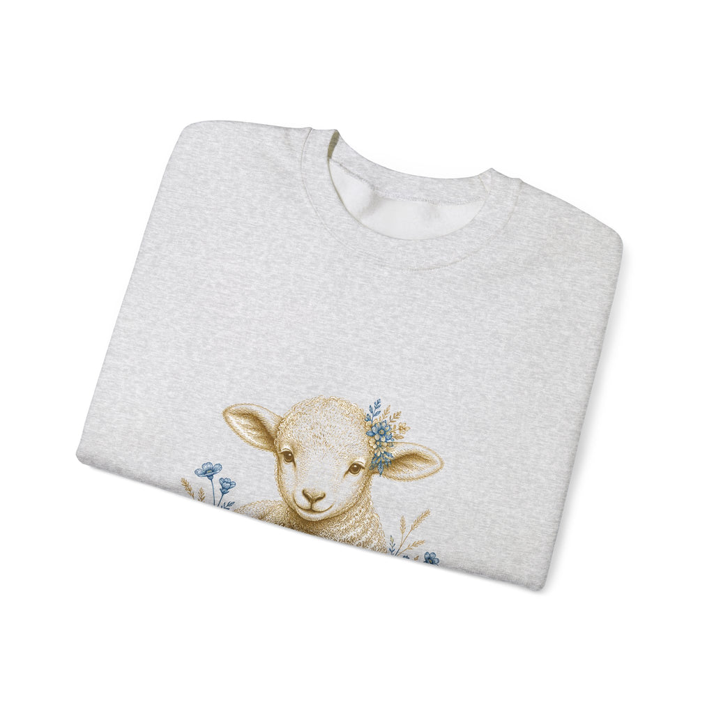 Matching Couple Sweatshirt - Lion & Lamb Matching Couple Premium Fleece Sweatshirt Vintage Art His Hers Honeymoon Gift - Design B