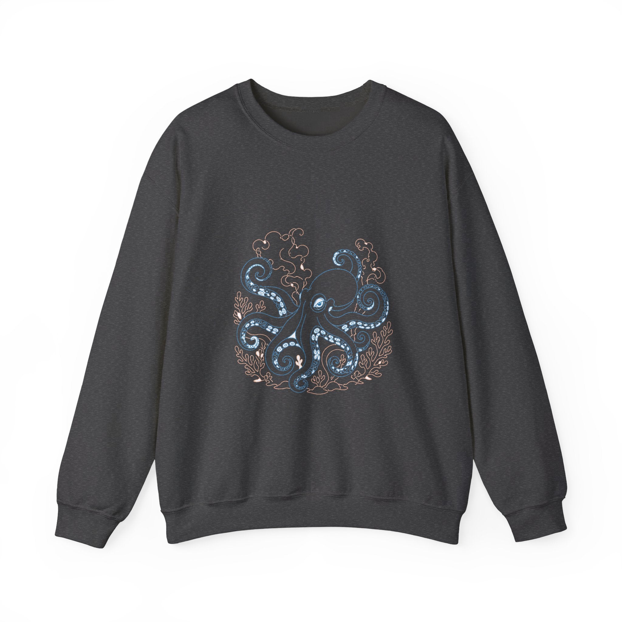 Matching Couple Sweatshirt - Octopus & Jellyfish Matching Couple Premium Fleece Sweatshirt Minimalist Art His Hers Christmas Gift - Design A