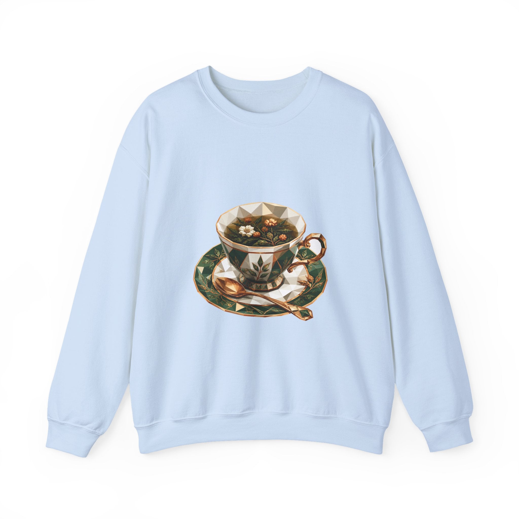 Matching Couple Sweatshirt - Coffee & Tea Matching Couple Crewneck Sweatshirt Geometric Art His Hers Couple Gift - Design B