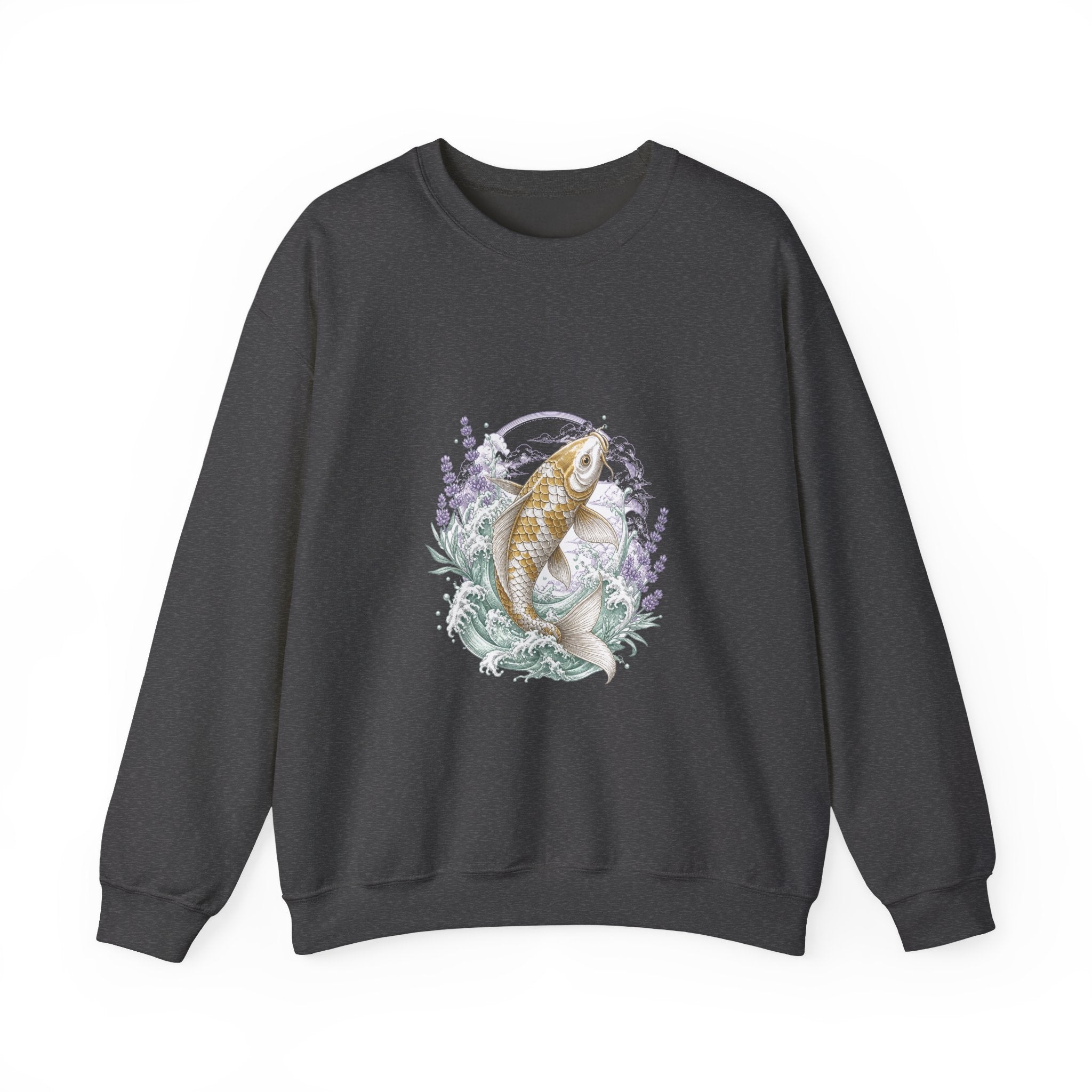 Matching Couple Sweatshirt - Koi Fish Yin Yang Matching Couple Crewneck Sweatshirt Vintage Art His Hers Wedding Gift - Design A