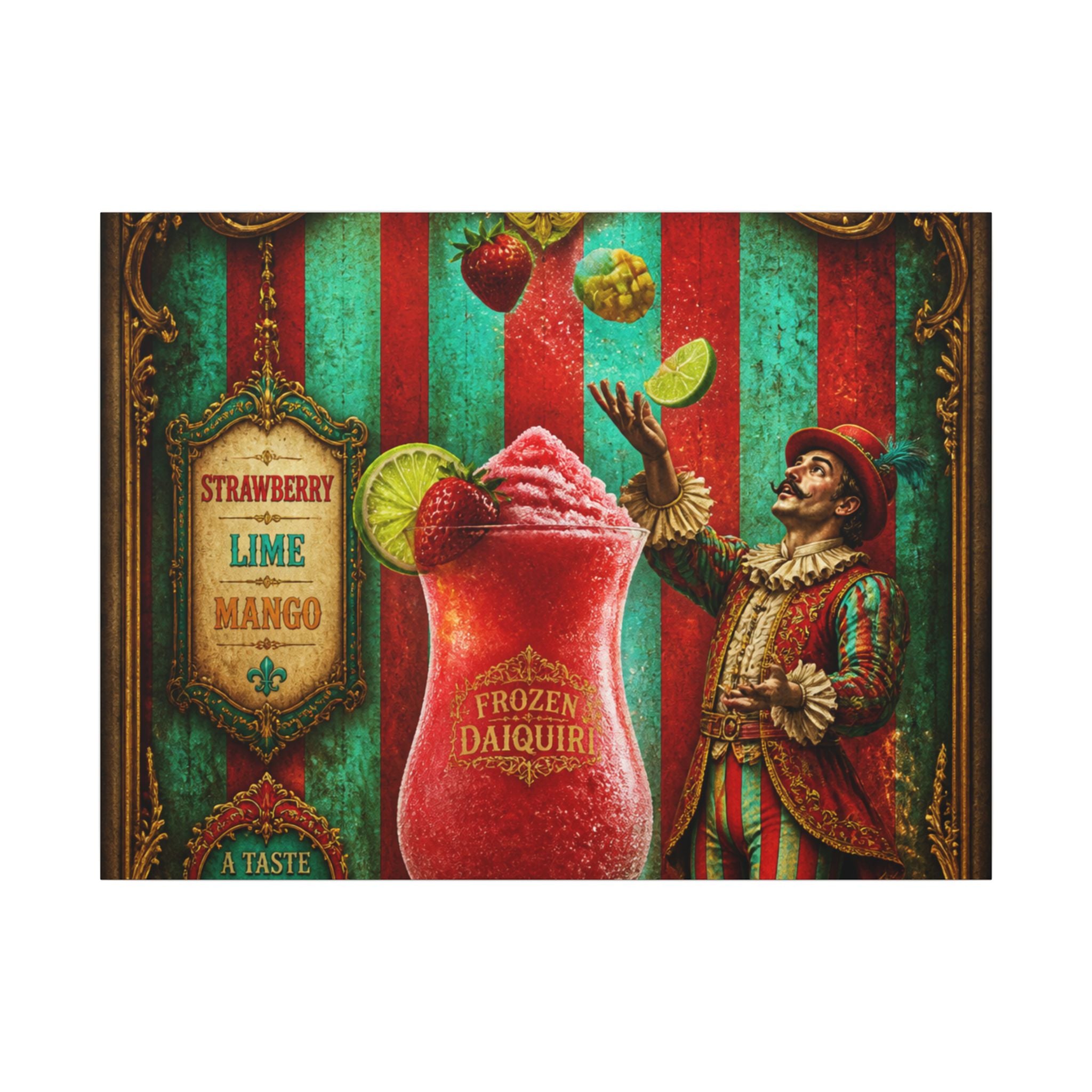 Daiquiri Fruit Juggler Wall Art Canvas 16×20 Baroque Home Office Decor Maximalist Print