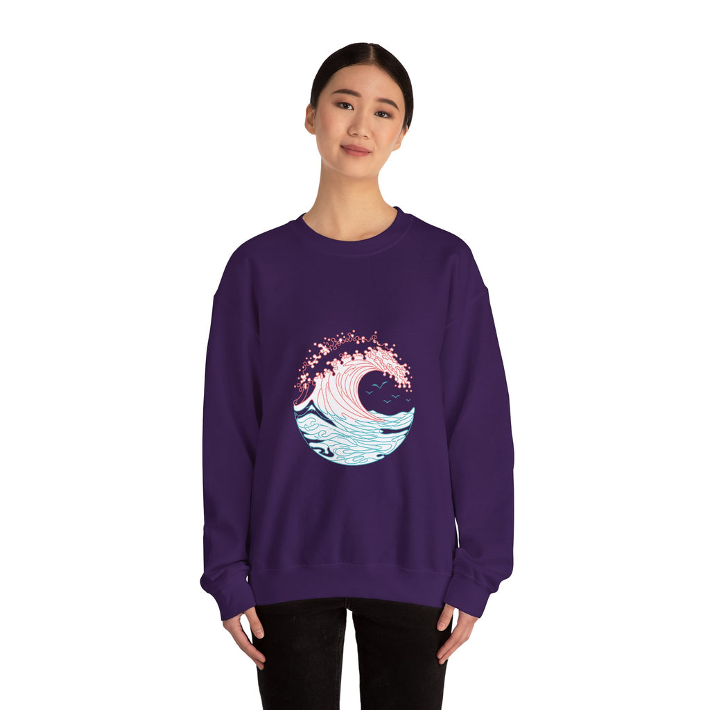 Matching Couple Sweatshirt - Mountain & Ocean Matching Couple Comfort Colors Crew Minimalist Art His Hers Christmas Gift - Design B