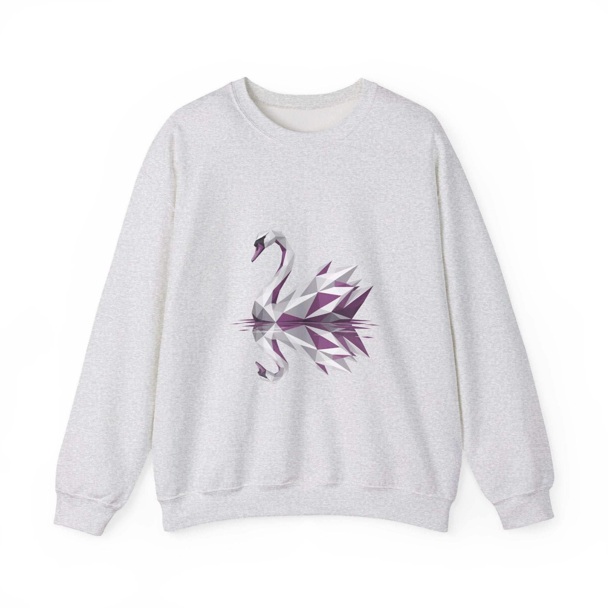 Matching Couple Sweatshirt - Raven & Swan Matching Couple Premium Fleece Sweatshirt Geometric Art His Hers Love Gift - Design B