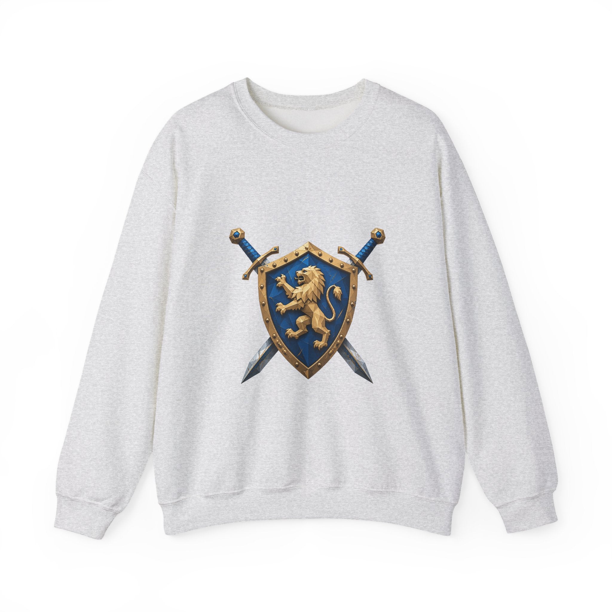 Matching Couple Sweatshirt - Crown & Shield Matching Couple Comfort Colors Crew Geometric Art His Hers Love Gift - Design B
