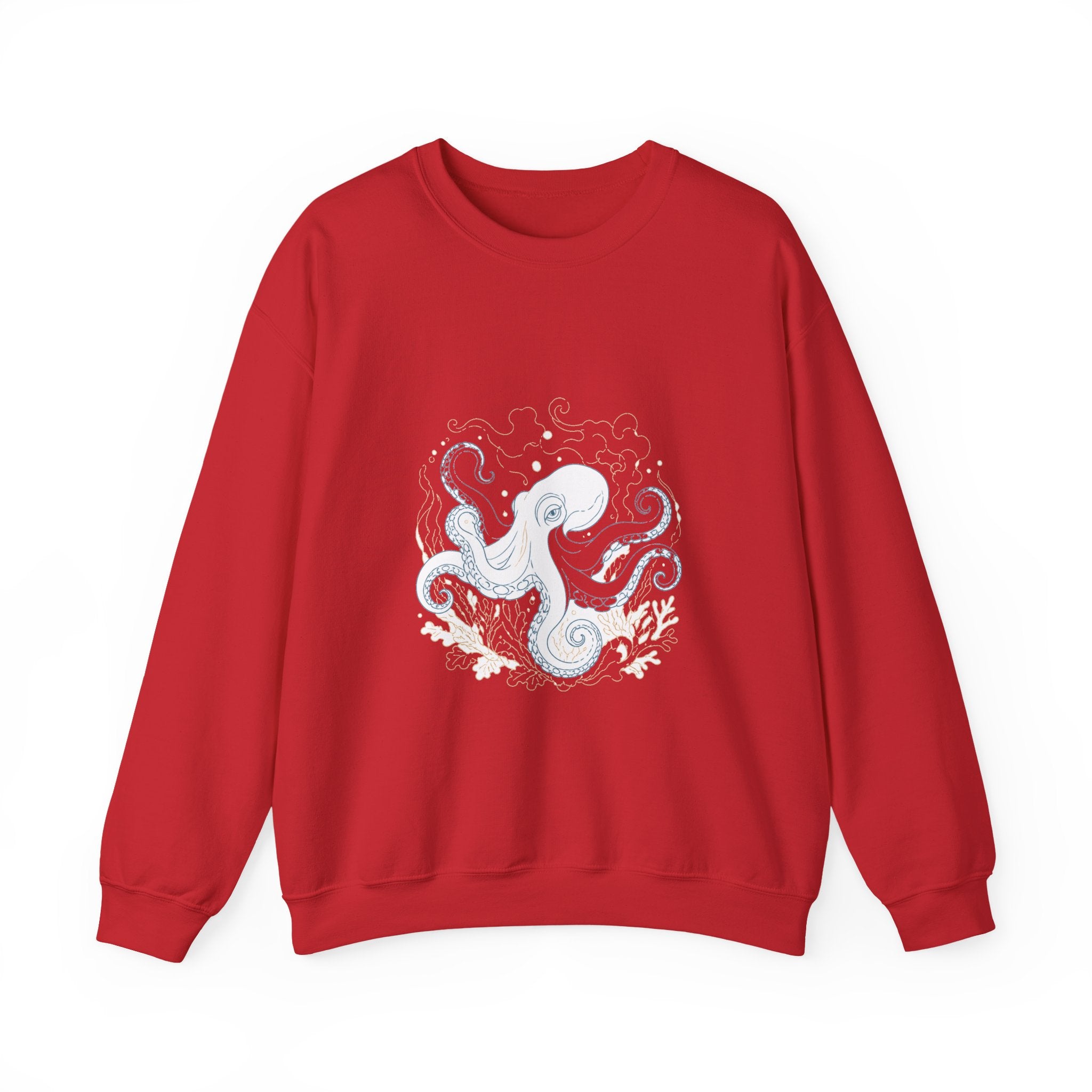 Matching Couple Sweatshirt - Octopus & Jellyfish Matching Couple Crewneck Sweatshirt Minimalist Art His Hers Valentine Gift - Design A