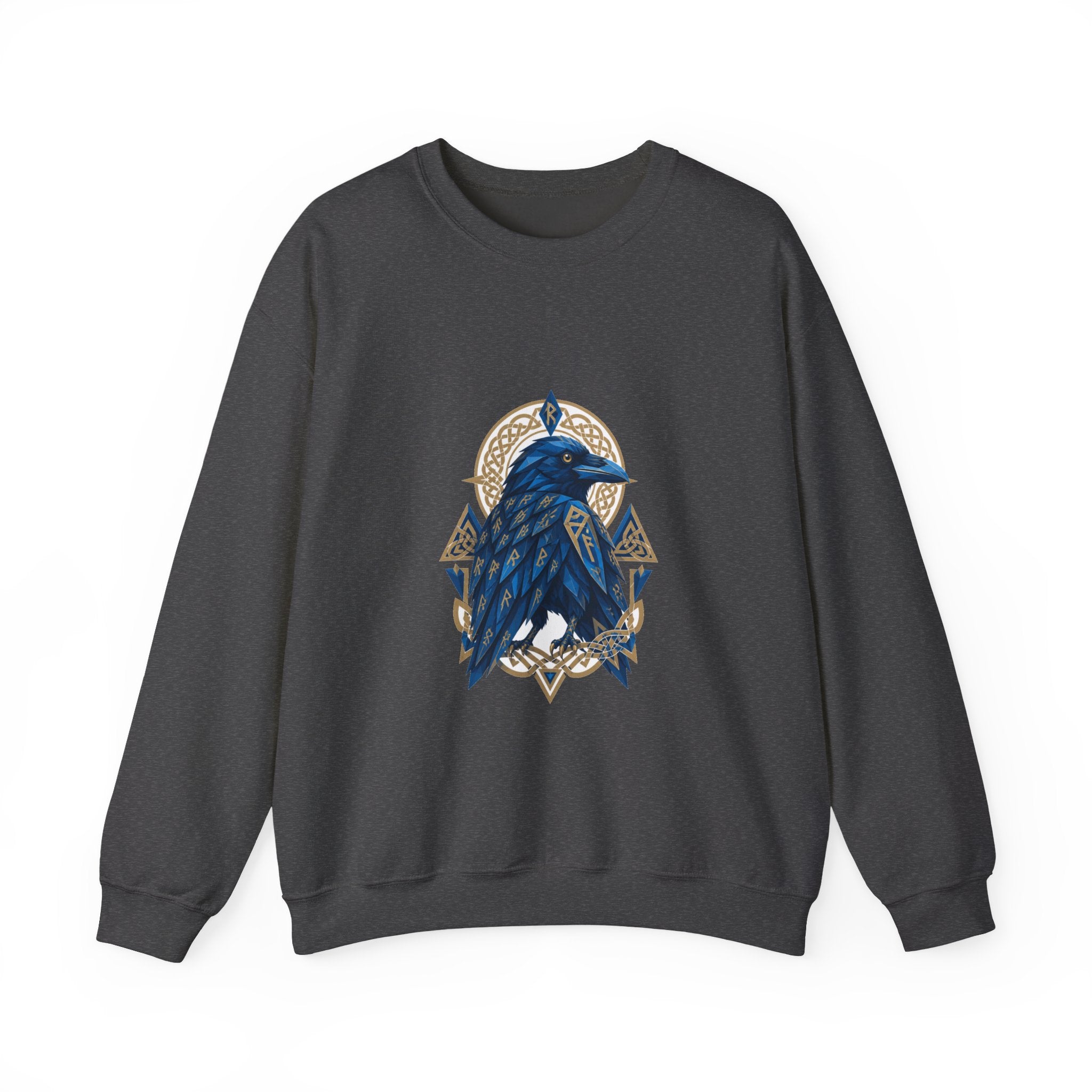 Matching Couple Sweatshirt - Huginn & Muninn Matching Couple Crewneck Sweatshirt Geometric Art His Hers Couple Gift - Design A