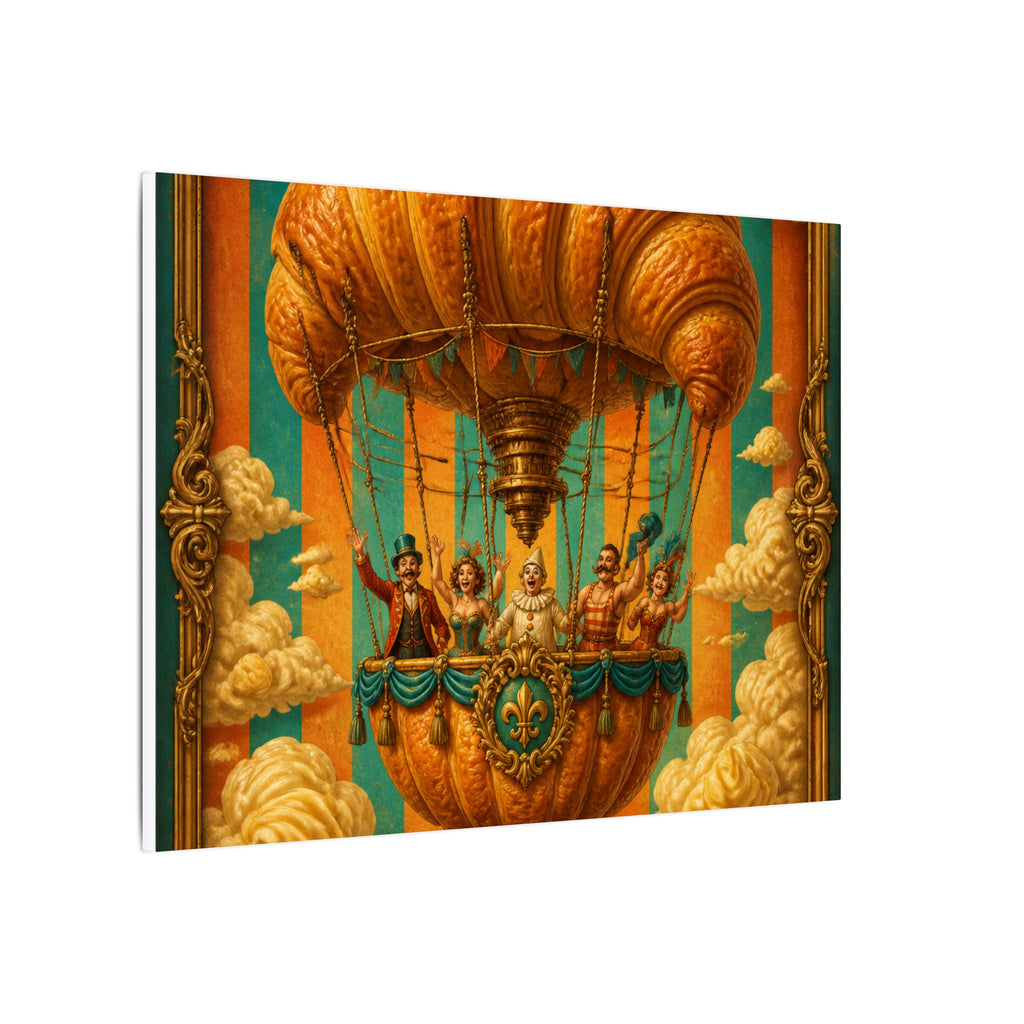 Croissant Hot Air Balloon Wall Art Canvas 24×36 Baroque Studio Decor Maximalist Print