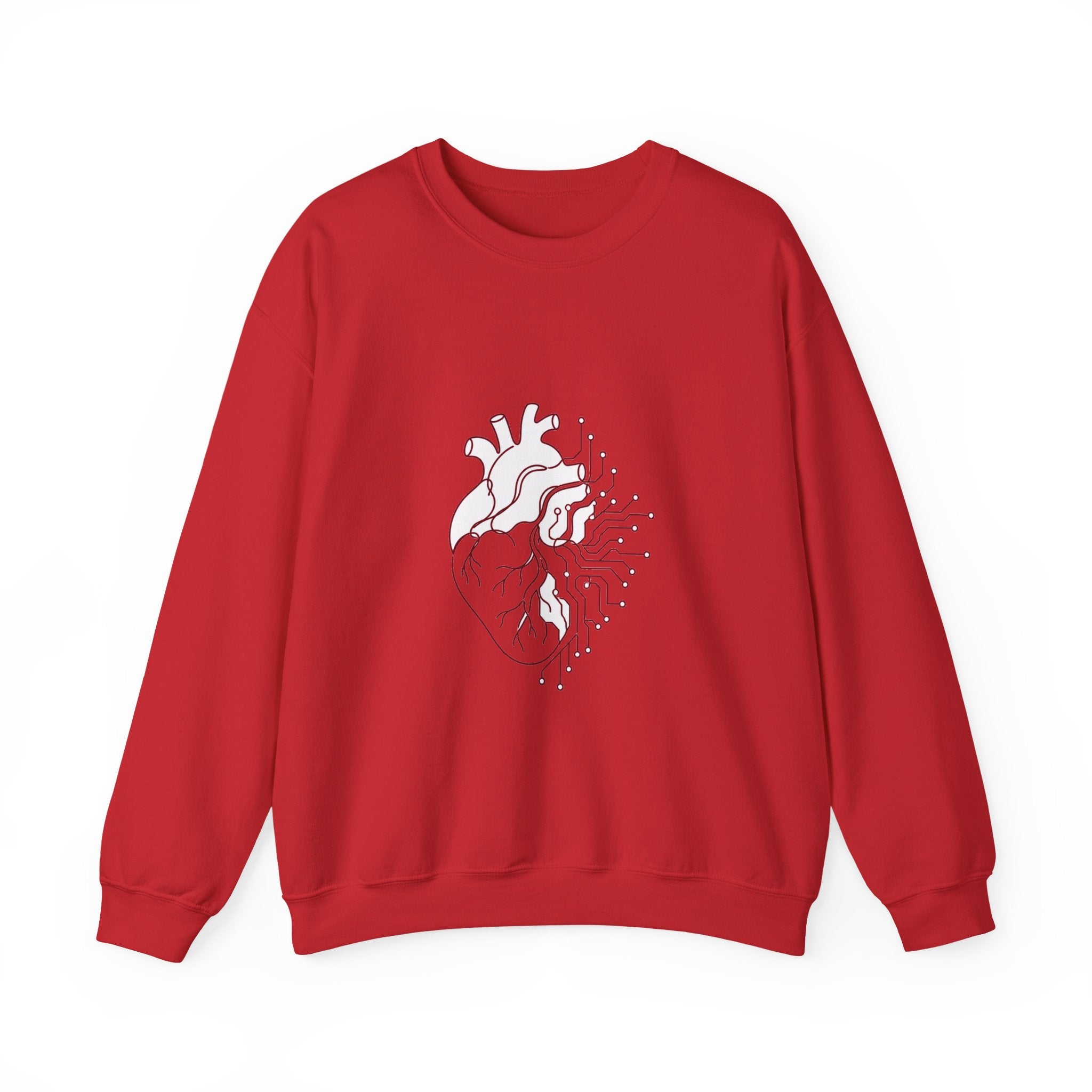 Matching Couple Sweatshirt - Robot & Heart Matching Couple Comfort Colors Crew Minimalist Art His Hers Christmas Gift - Design B