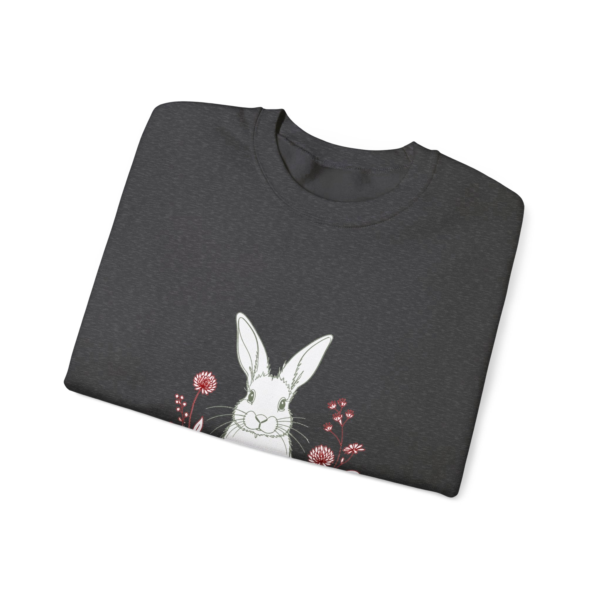 Matching Couple Sweatshirt - Fox & Rabbit Matching Couple Crewneck Sweatshirt Minimalist Art His Hers Valentine Gift - Design B