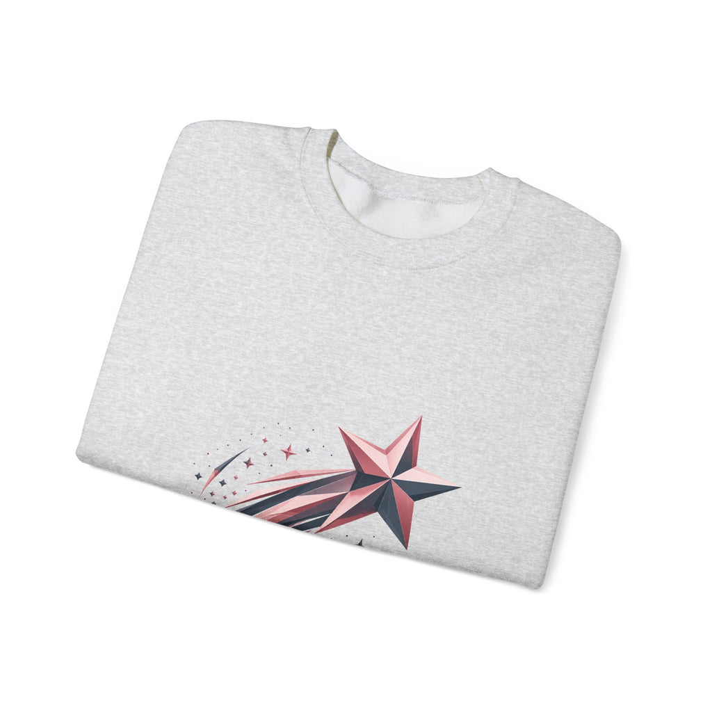 Matching Couple Sweatshirt - Shooting Star & North Star Matching Couple Crewneck Sweatshirt Geometric Art His Hers Couple Gift - Design A