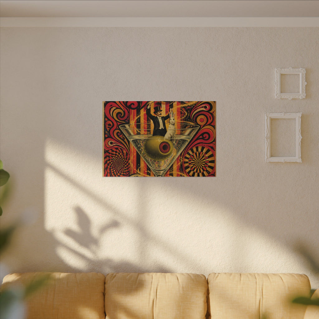 Martini Magician Wall Art Canvas 16×20 Psychedelic Cafe Decor Maximalist Print