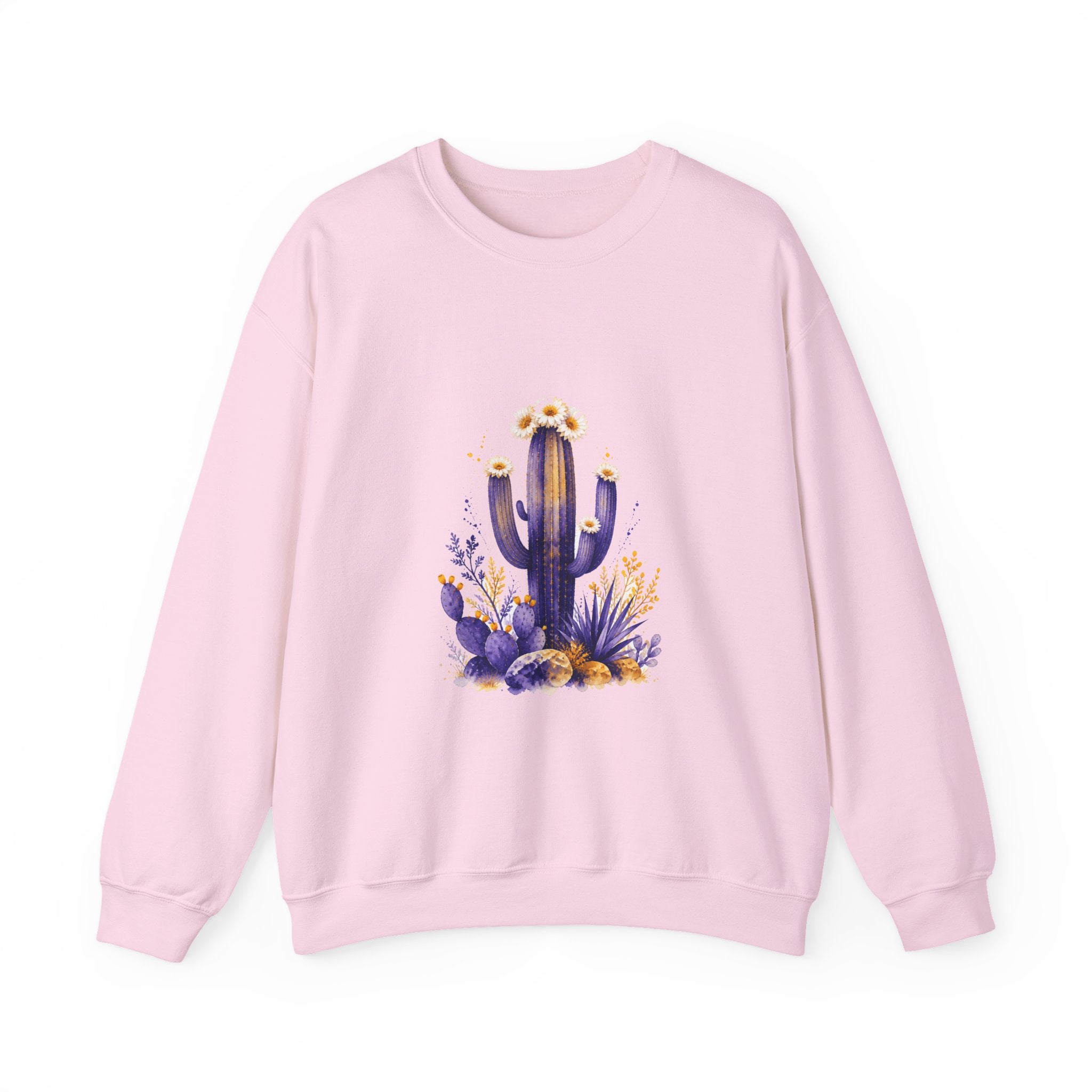 Matching Couple Sweatshirt - Desert & Rainforest Matching Couple Crewneck Sweatshirt Watercolor Art His Hers Engagement Gift - Design A