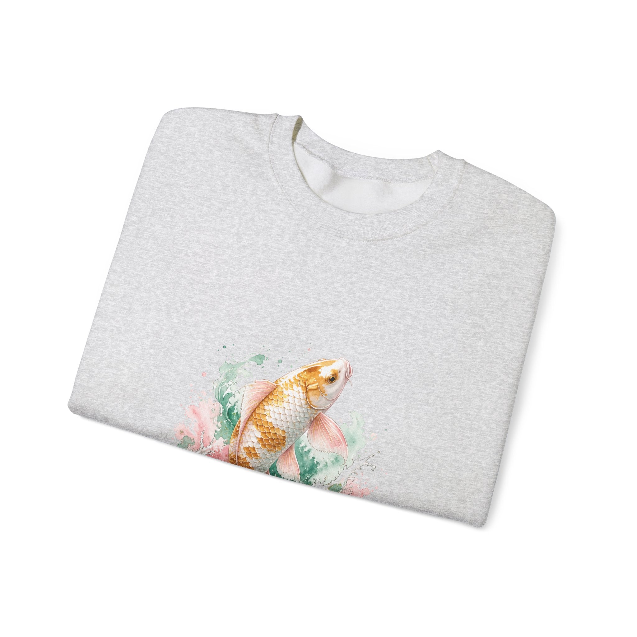 Matching Couple Sweatshirt - Koi Fish Yin Yang Matching Couple Premium Fleece Sweatshirt Watercolor Art His Hers Birthday Gift - Design A
