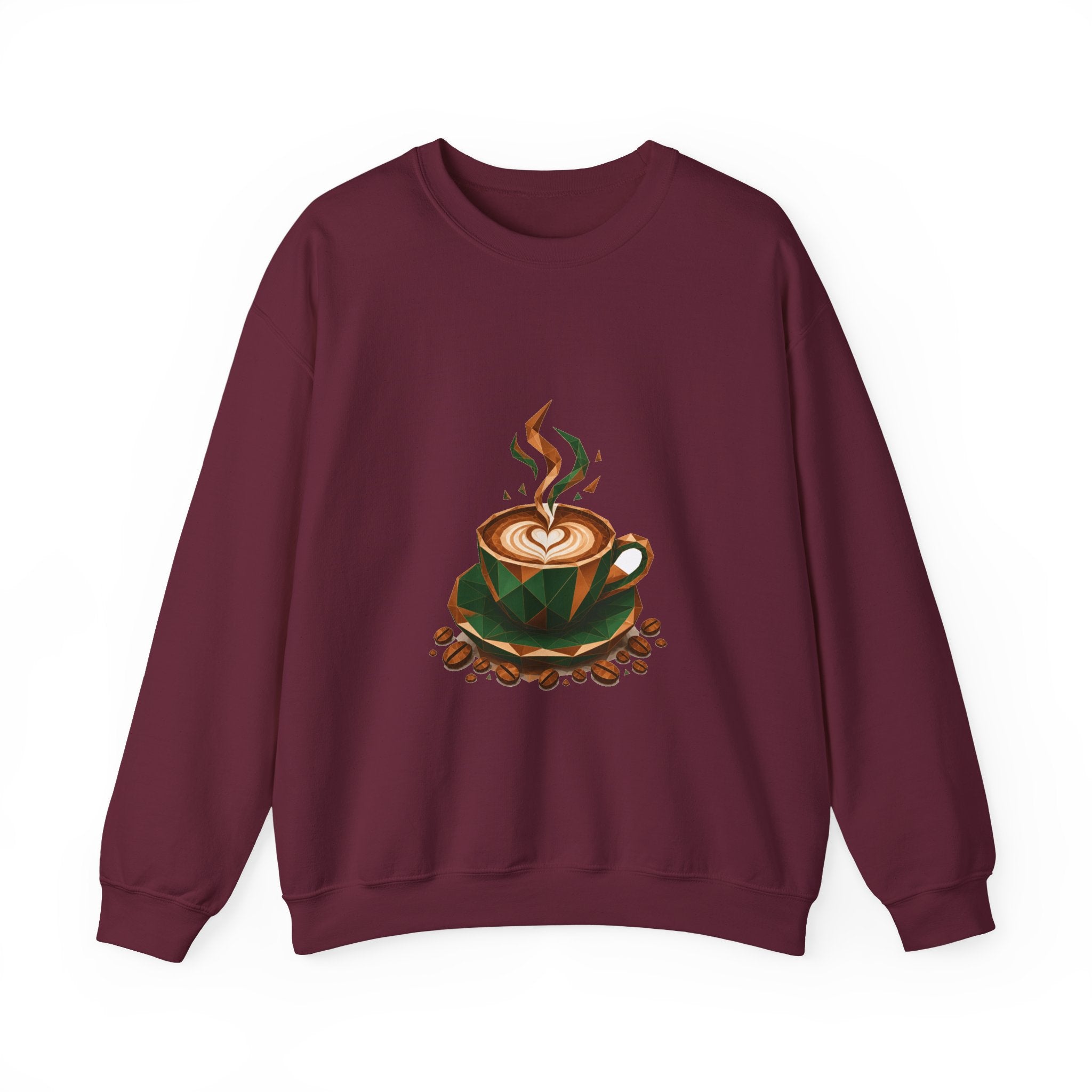 Matching Couple Sweatshirt - Coffee & Tea Matching Couple Crewneck Sweatshirt Geometric Art His Hers Couple Gift - Design A