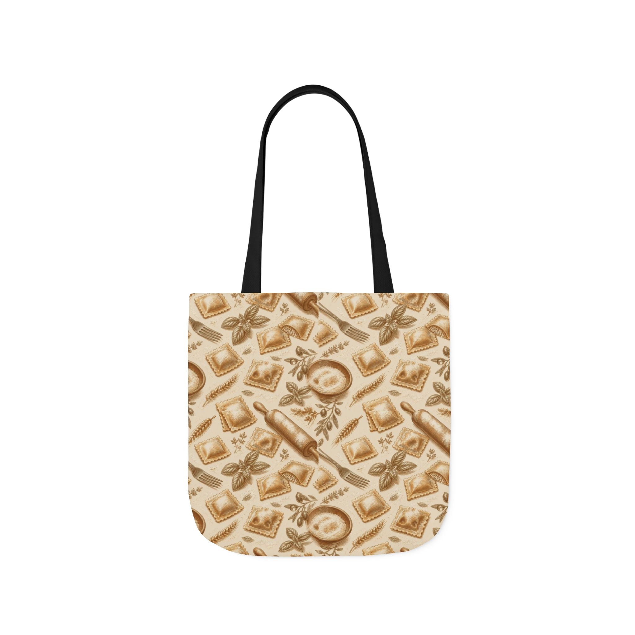 Fresh Ravioli Canvas Tote Bag Mediterranean Kitchen Botanical Design Italian Cottagecore Gift