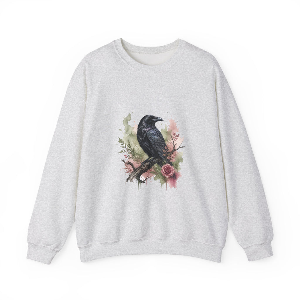 Matching Couple Sweatshirt - Raven & Swan Matching Couple Crewneck Sweatshirt Watercolor Art His Hers Engagement Gift - Design A