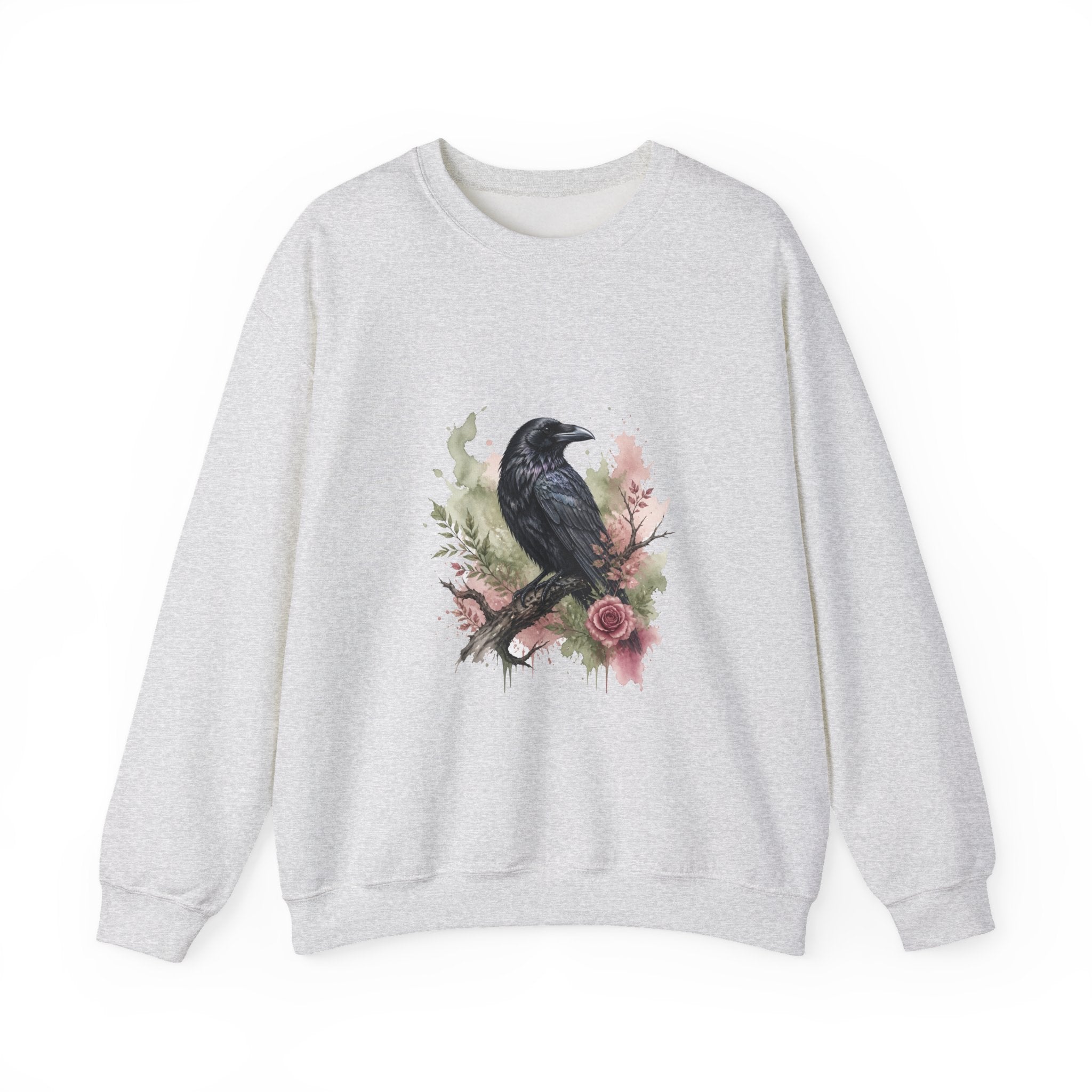 Matching Couple Sweatshirt - Raven & Swan Matching Couple Crewneck Sweatshirt Watercolor Art His Hers Engagement Gift - Design A
