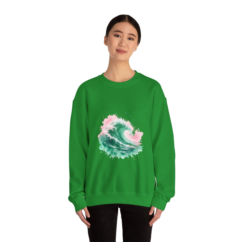 Matching Couple Sweatshirt - Mountain & Ocean Matching Couple Comfort Colors Crew Watercolor Art His Hers Birthday Gift - Design B