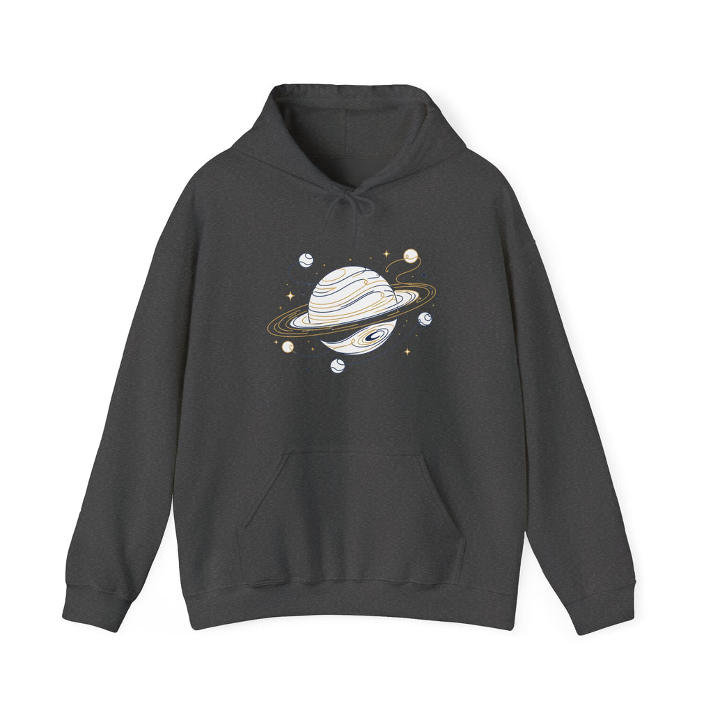 Matching Couple Sweatshirt - Astronaut & Planet Matching Couple Hooded Sweatshirt Minimalist Art His Hers Valentine Gift - Design B