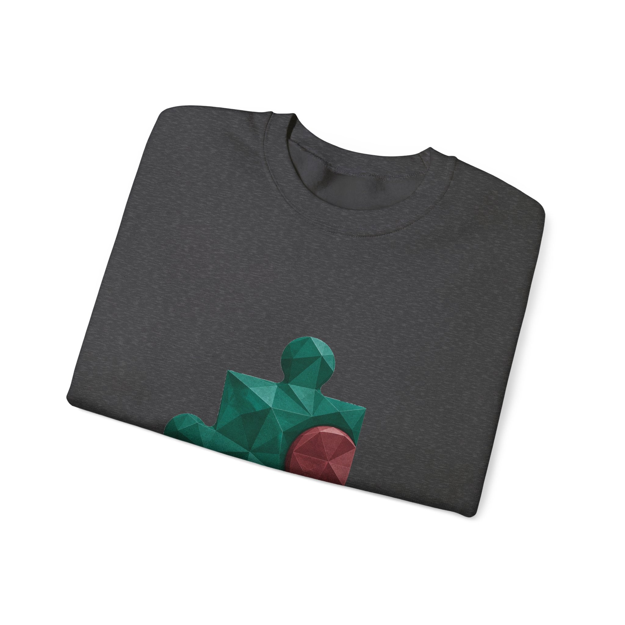 Matching Couple Sweatshirt - Puzzle Pieces Matching Couple Premium Fleece Sweatshirt Geometric Art His Hers Love Gift - Design A