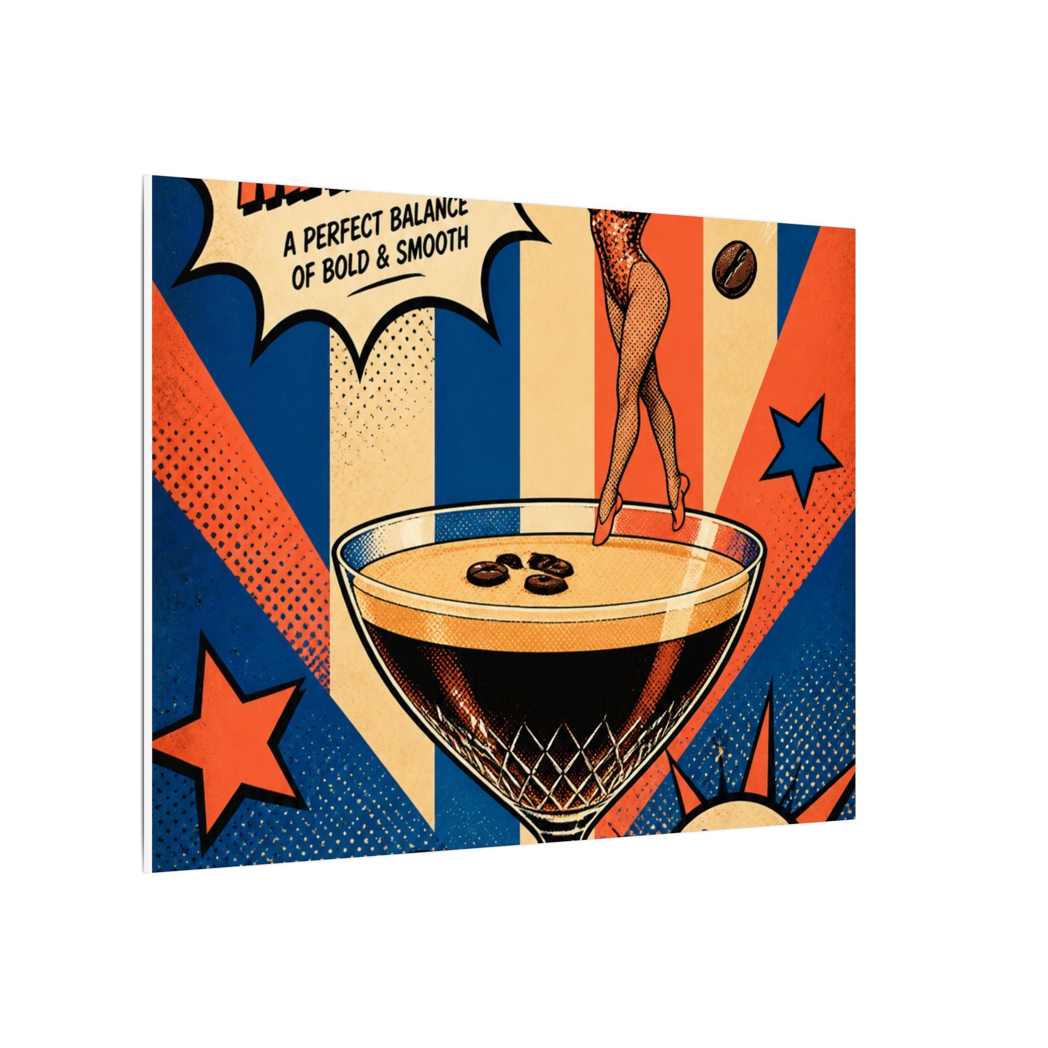 Espresso Martini Acrobat Wall Art Canvas 24×36 Pop Art Restaurant Decor Maximalist Print