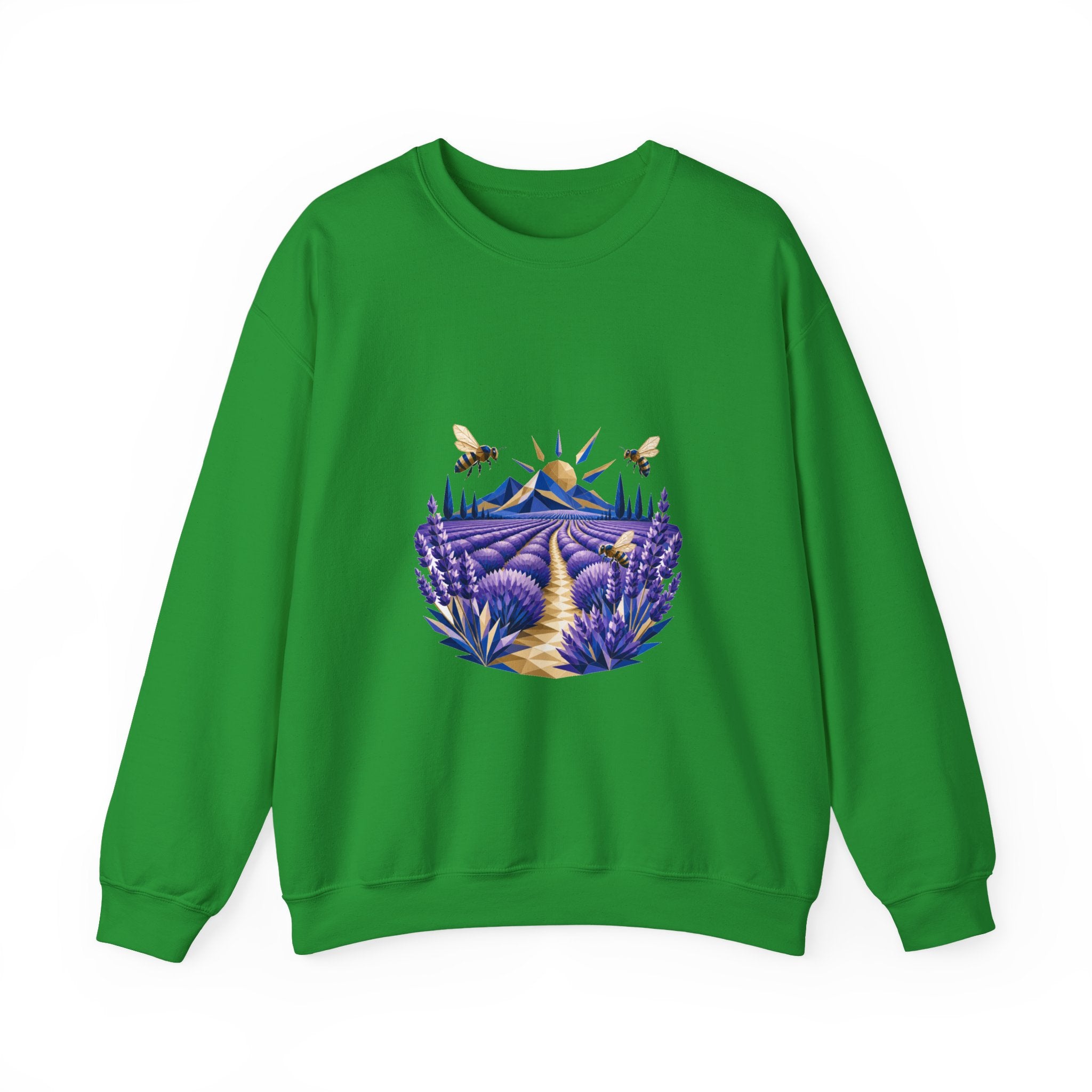 Matching Couple Sweatshirt - Lavender Fields & Canyon Matching Couple Comfort Colors Crew Geometric Art His Hers Love Gift - Design A