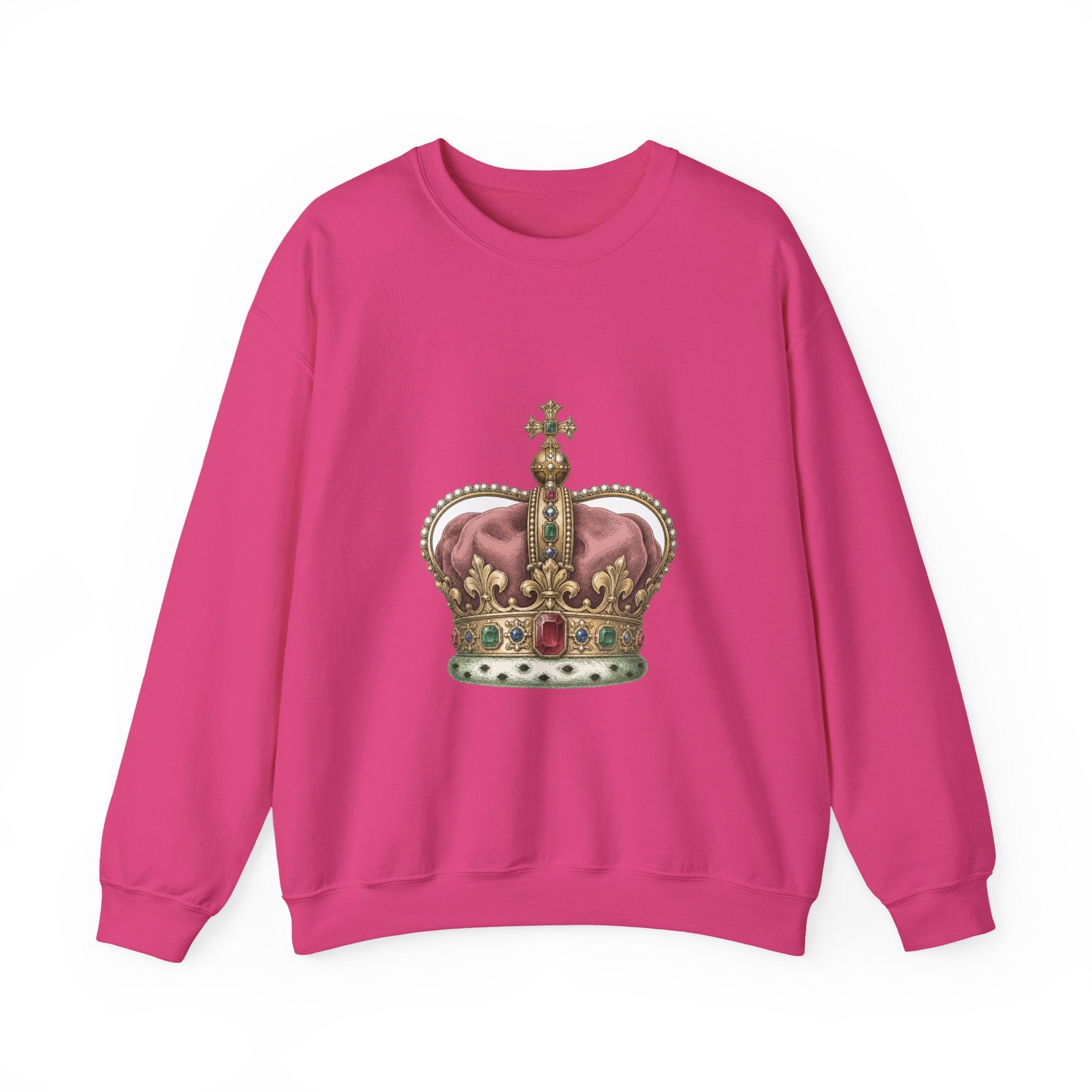 Matching Couple Sweatshirt - Crown & Shield Matching Couple Comfort Colors Crew Vintage Art His Hers Honeymoon Gift - Design A