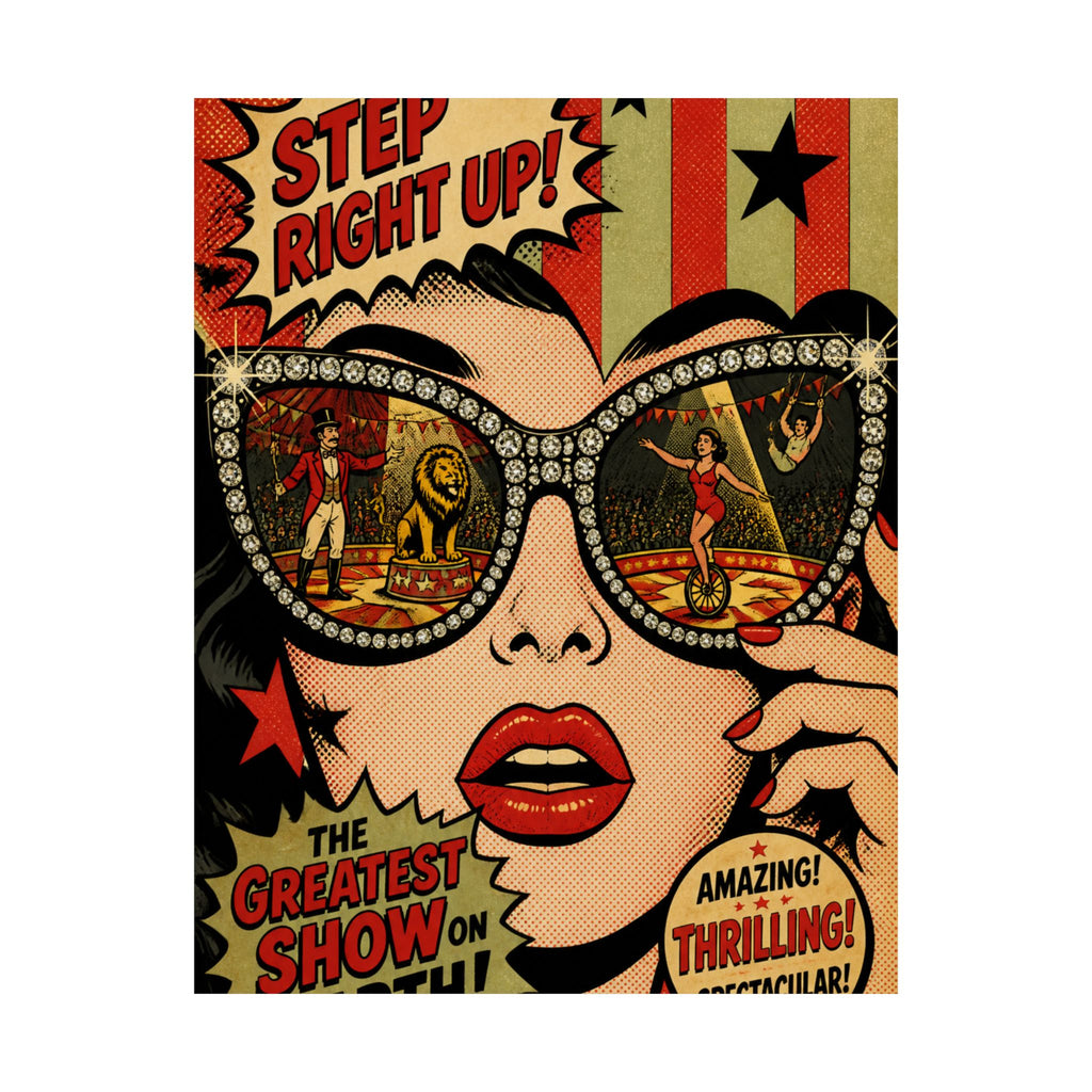 Sunglasses Circus Ring Wall Art Poster 24×36 Pop Art Restaurant Decor Maximalist Print