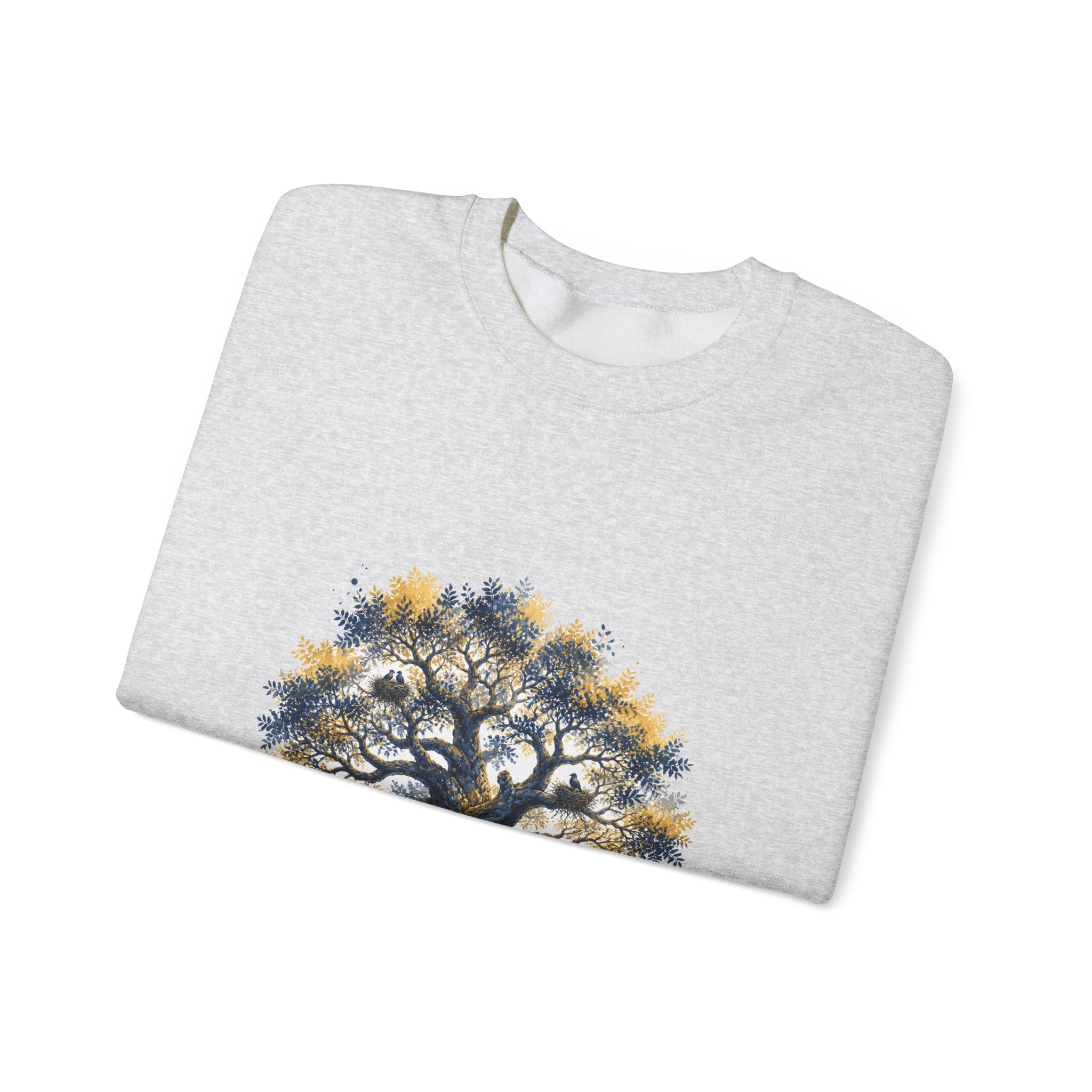 Matching Couple Sweatshirt - Ancient Oak & Deep Roots Matching Couple Premium Fleece Sweatshirt Watercolor Art His Hers Birthday Gift - Design A