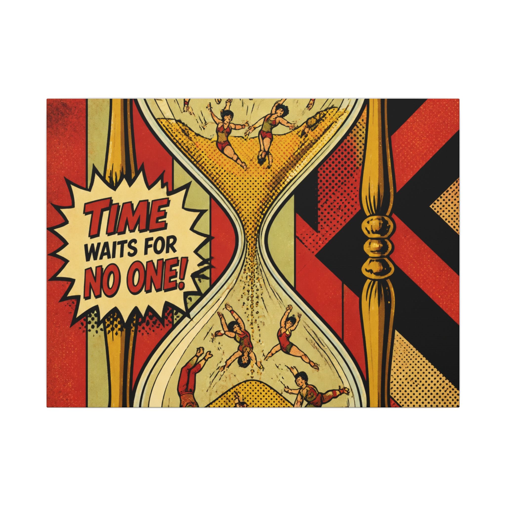 Hourglass Acrobats Wall Art Canvas 24×36 Pop Art Restaurant Decor Maximalist Print