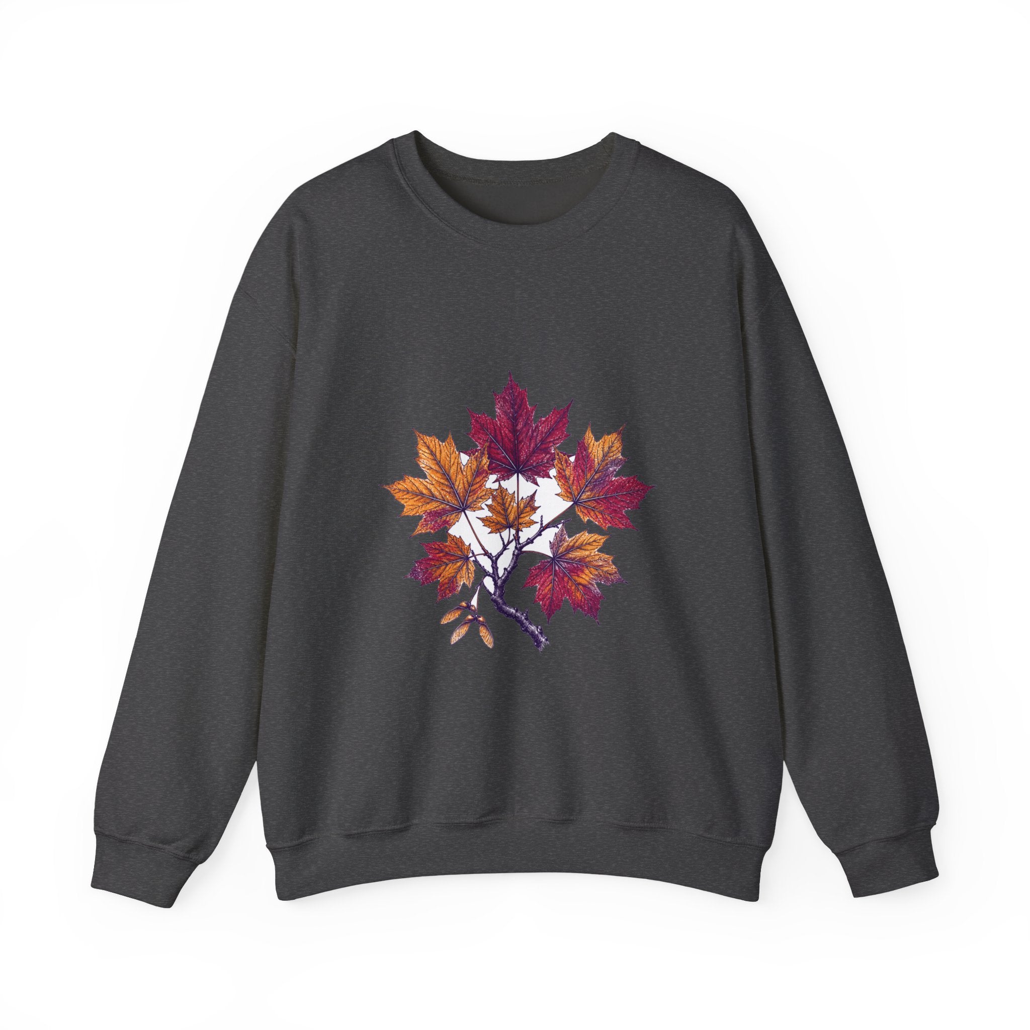 Matching Couple Sweatshirt - Cherry Blossom & Maple Leaf Matching Couple Comfort Colors Crew Hand-Drawn Art His Hers Anniversary Gift - Design B