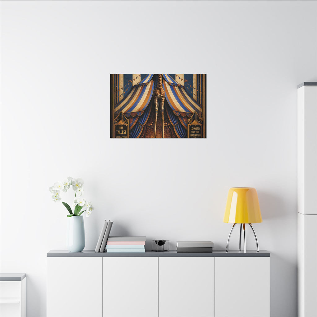 Giraffe on Stilts Wall Art Canvas 16×20 Art Deco Entryway Decor Maximalist Print