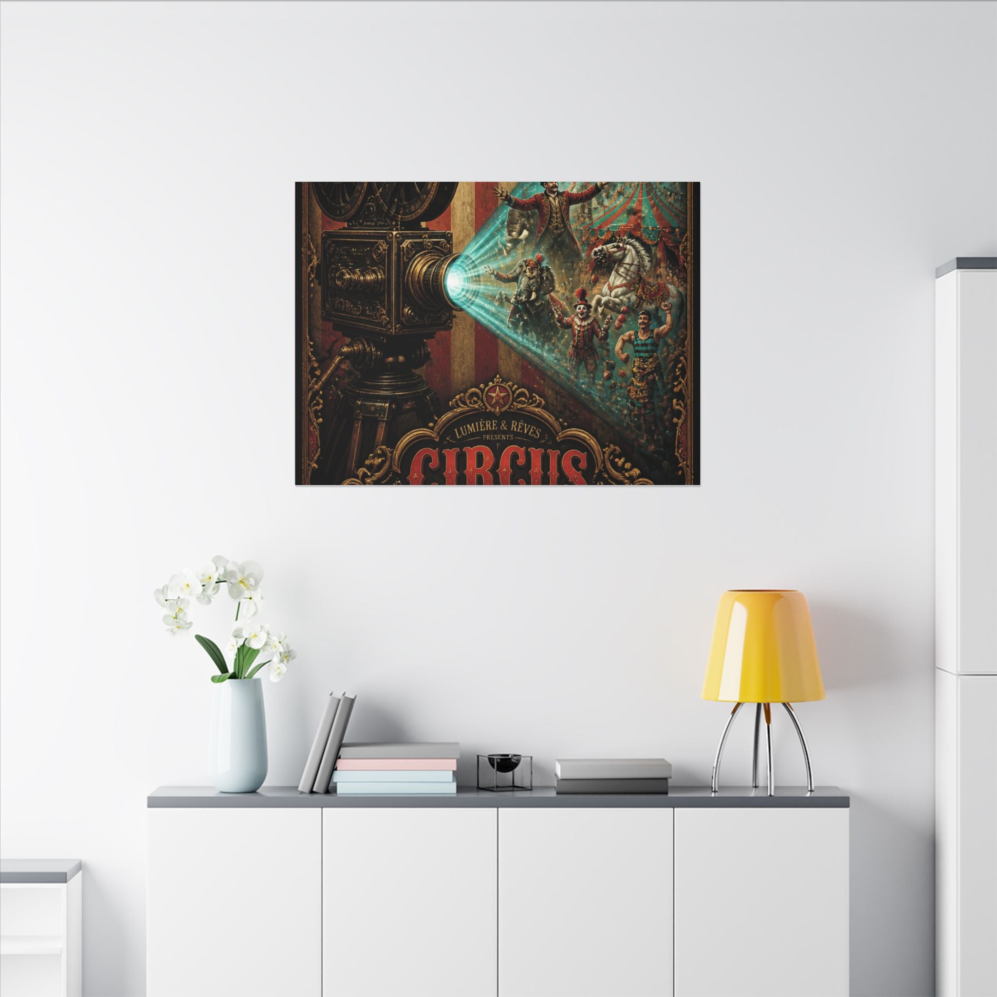 Film Camera Projector Show Wall Art Canvas 16×20 Baroque Home Office Decor Maximalist Print