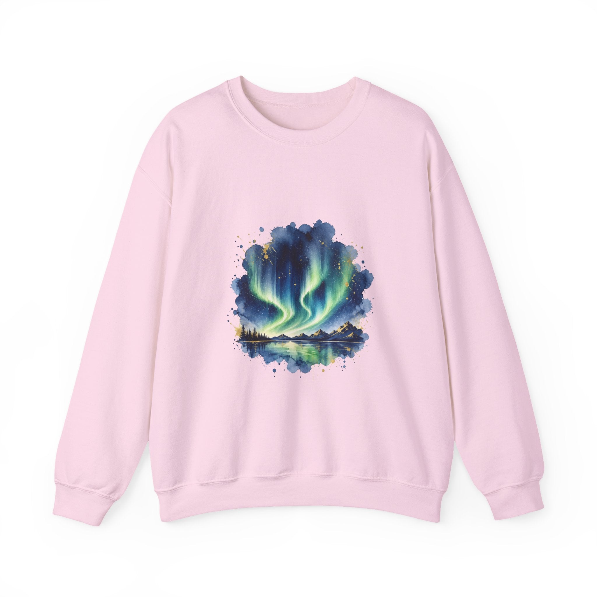 Matching Couple Sweatshirt - Aurora & Southern Cross Matching Couple Crewneck Sweatshirt Watercolor Art His Hers Engagement Gift - Design A