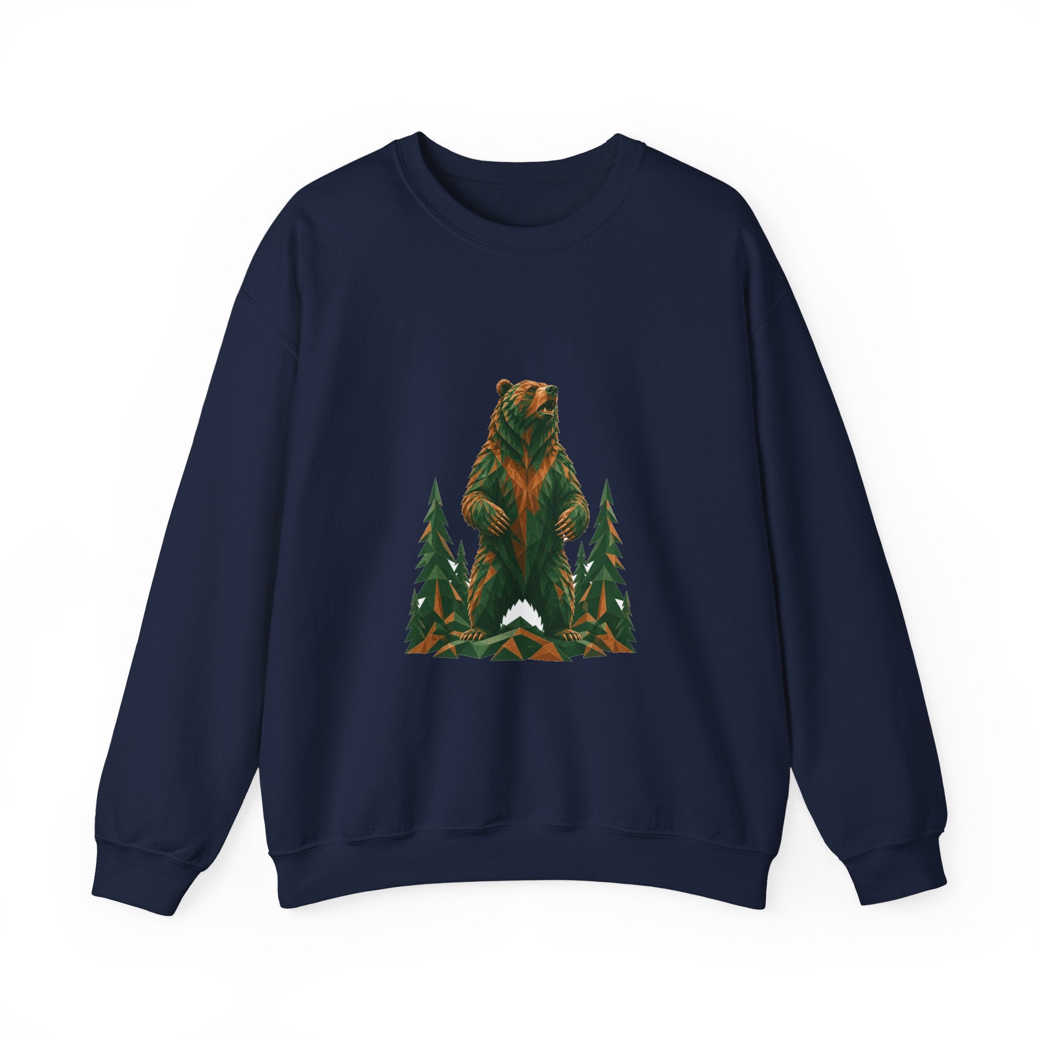 Matching Couple Sweatshirt - Bear & Deer Matching Couple Crewneck Sweatshirt Geometric Art His Hers Couple Gift - Design A