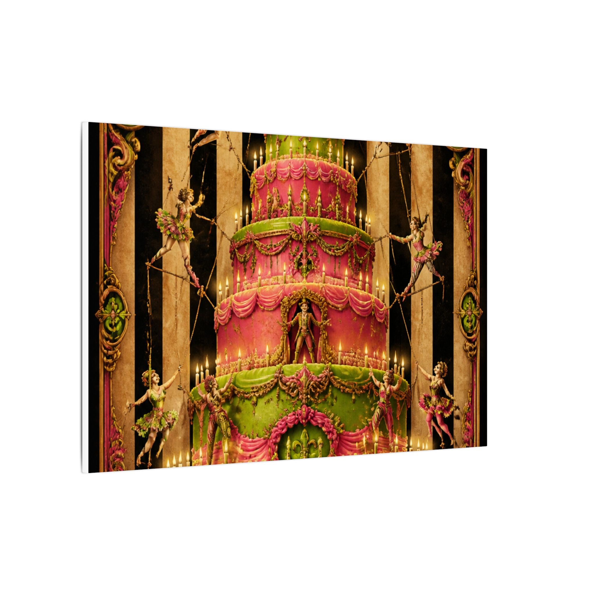 Birthday Cake Trapeze Wall Art Canvas 24×36 Baroque Studio Decor Maximalist Print