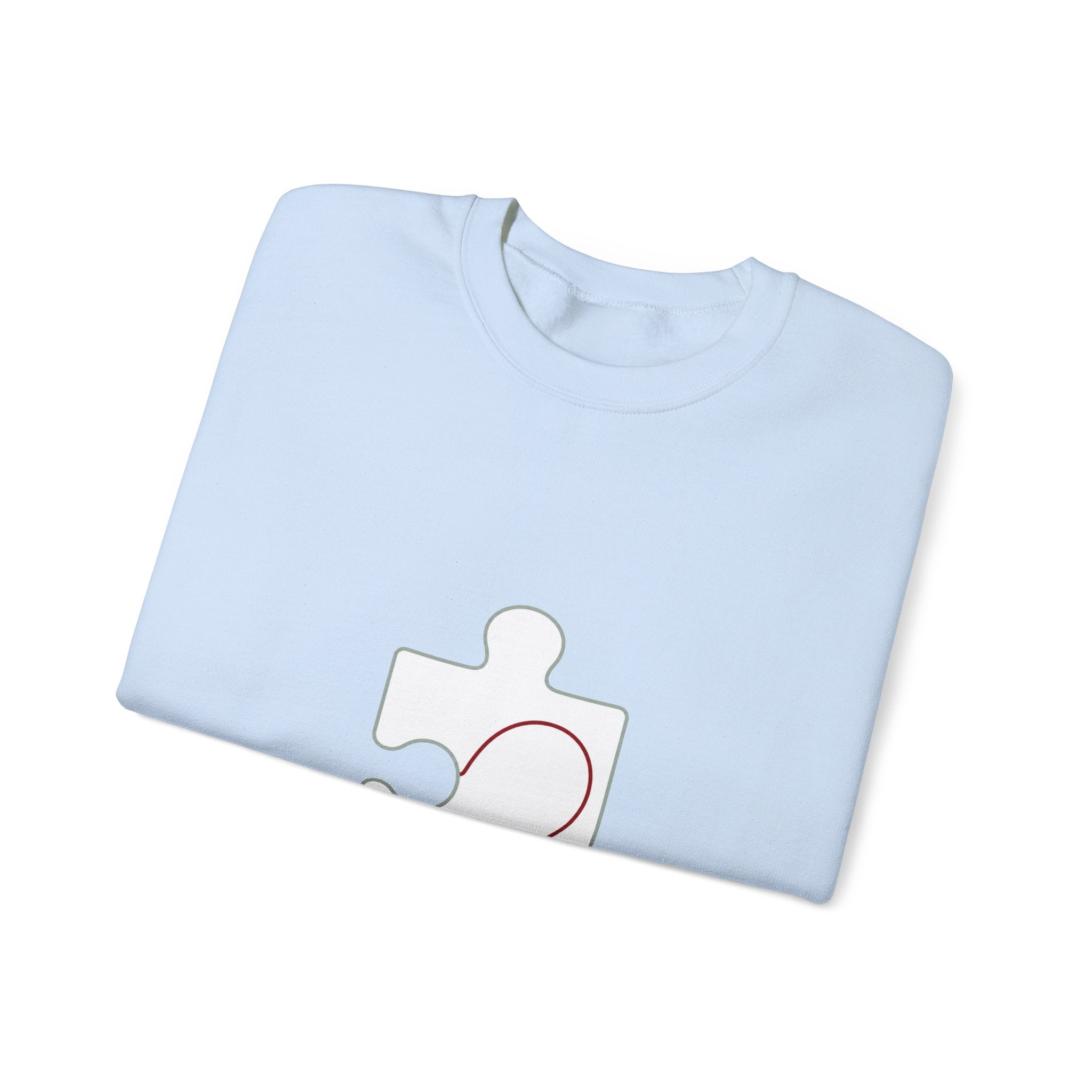 Matching Couple Sweatshirt - Puzzle Pieces Matching Couple Comfort Colors Crew Minimalist Art His Hers Christmas Gift - Design B