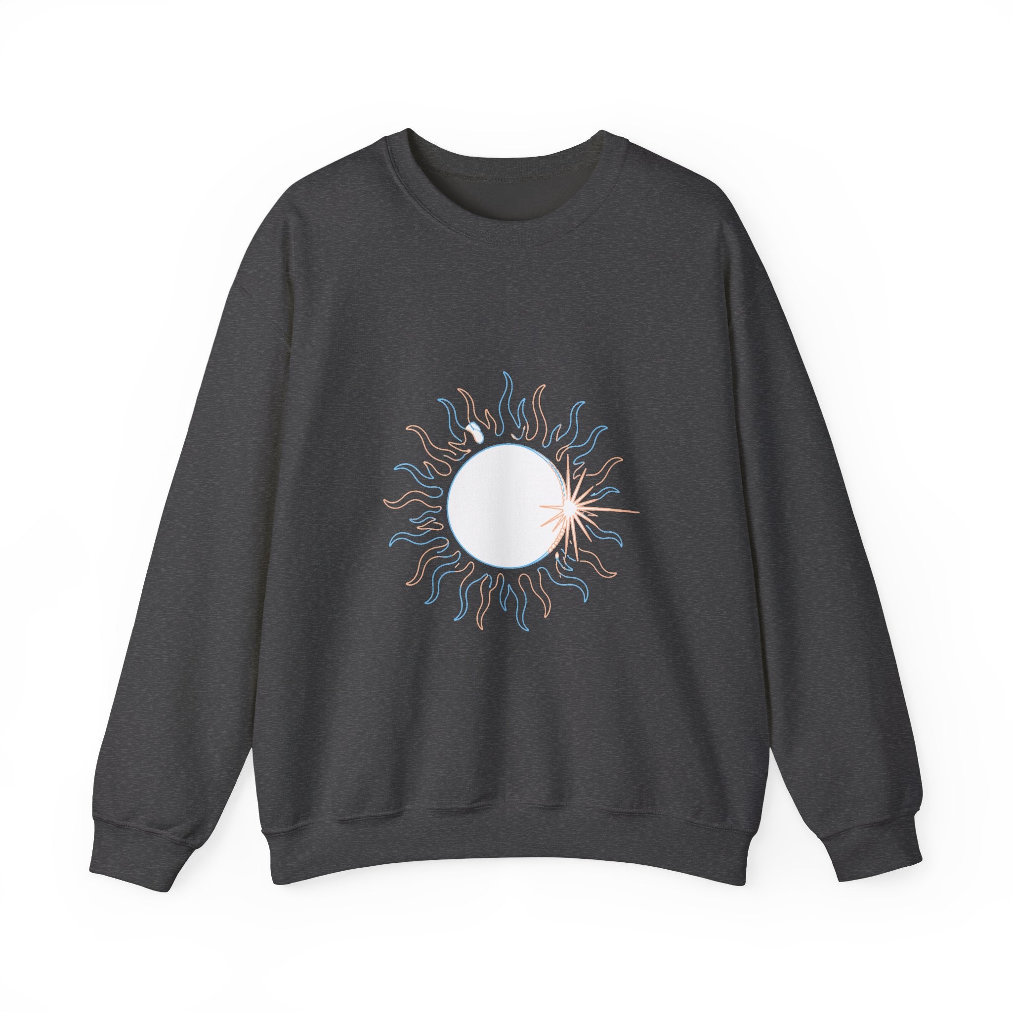 Matching Couple Sweatshirt - Solar & Lunar Eclipse Matching Couple Crewneck Sweatshirt Minimalist Art His Hers Valentine Gift - Design A