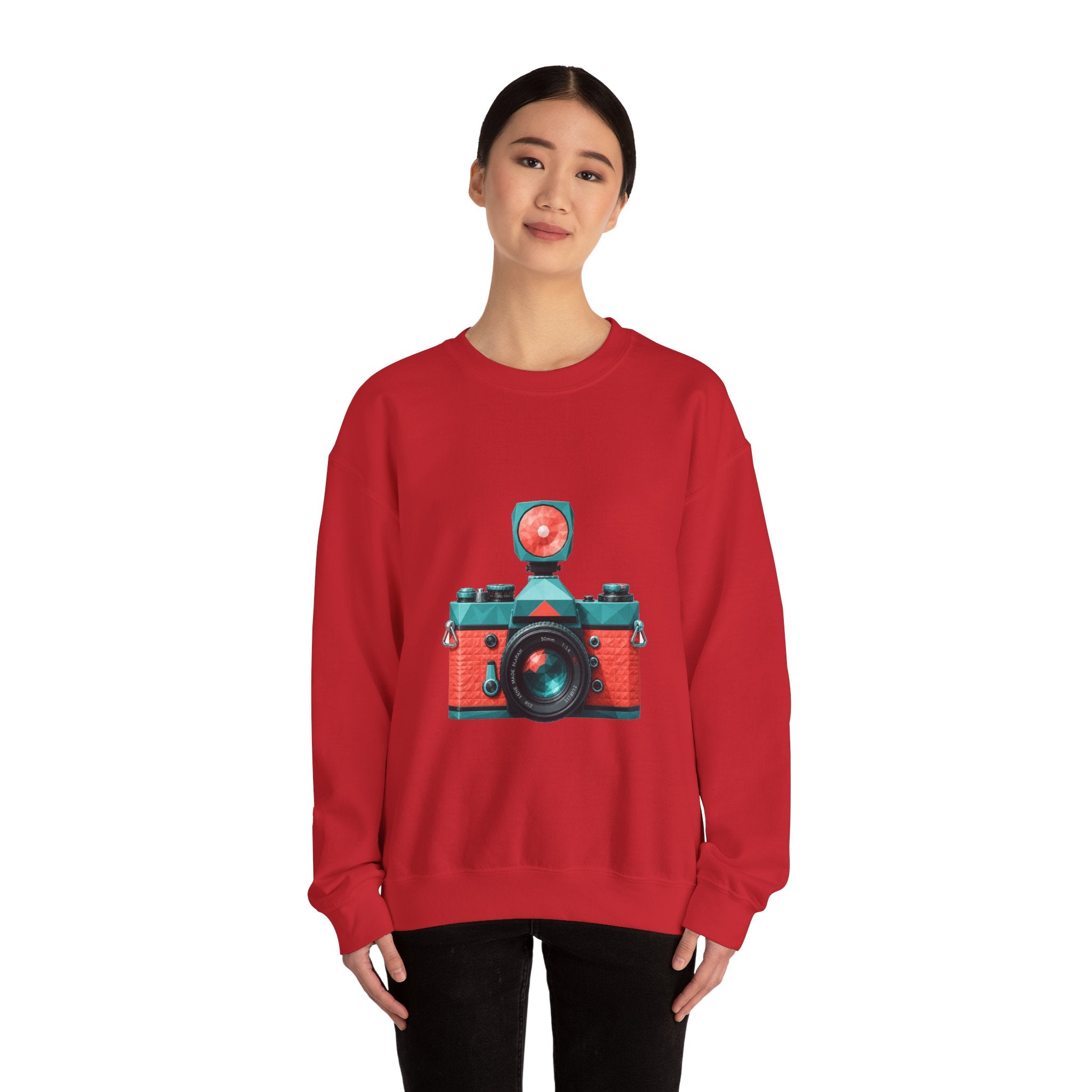 Matching Couple Sweatshirt - Camera & Film Matching Couple Crewneck Sweatshirt Geometric Art His Hers Couple Gift - Design A