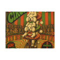 Poodle Stack Bicycle Wall Art Canvas 24×36 Psychedelic Dining Room Decor Maximalist Print