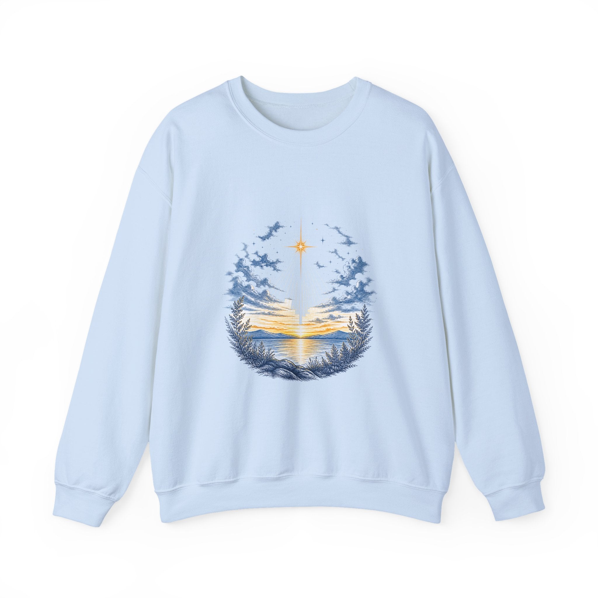 Matching Couple Sweatshirt - Evening & Morning Star Matching Couple Premium Fleece Sweatshirt Hand-Drawn Art His Hers Anniversary Gift - Design A