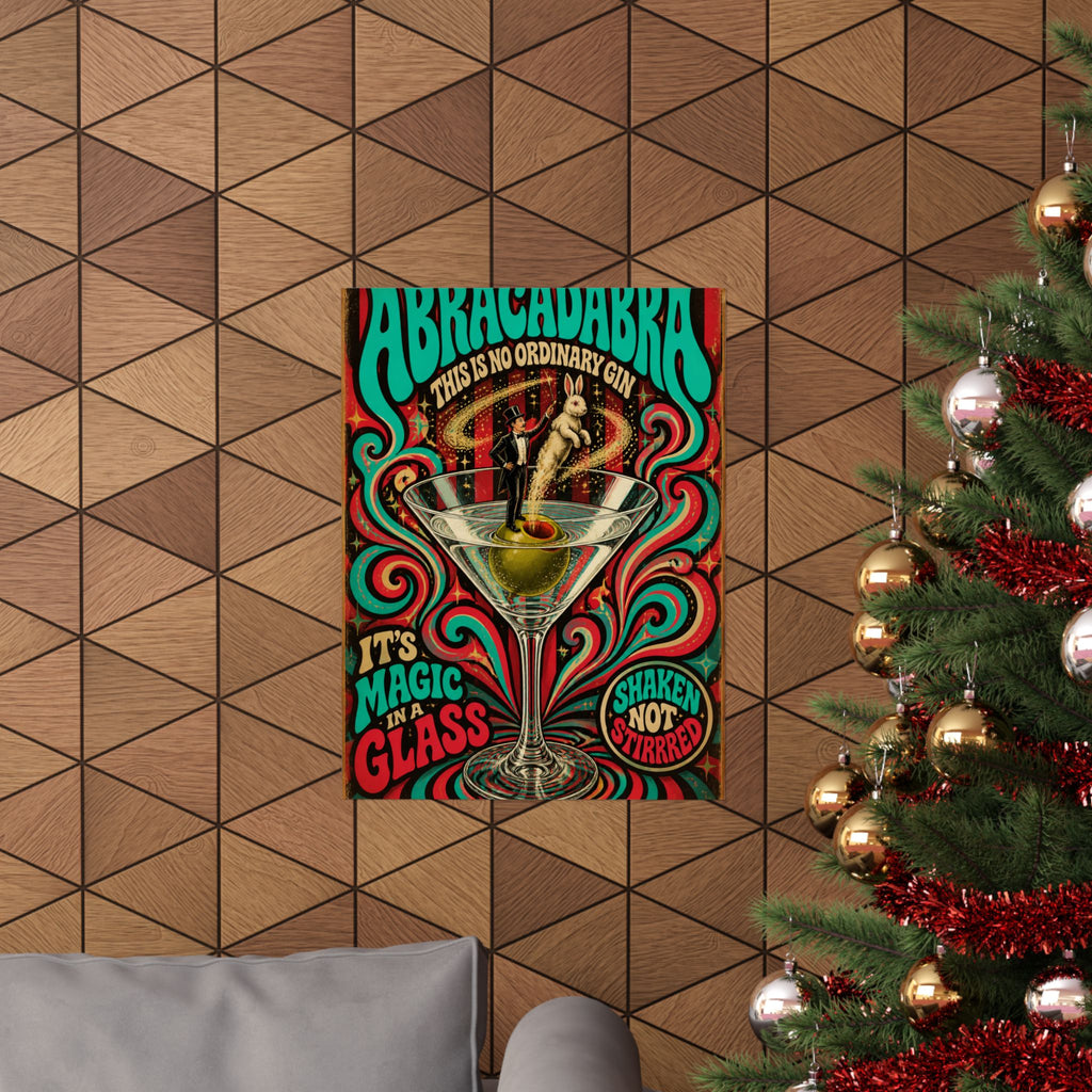Martini Magician Wall Art Poster 24×36 Psychedelic Dining Room Decor Maximalist Print