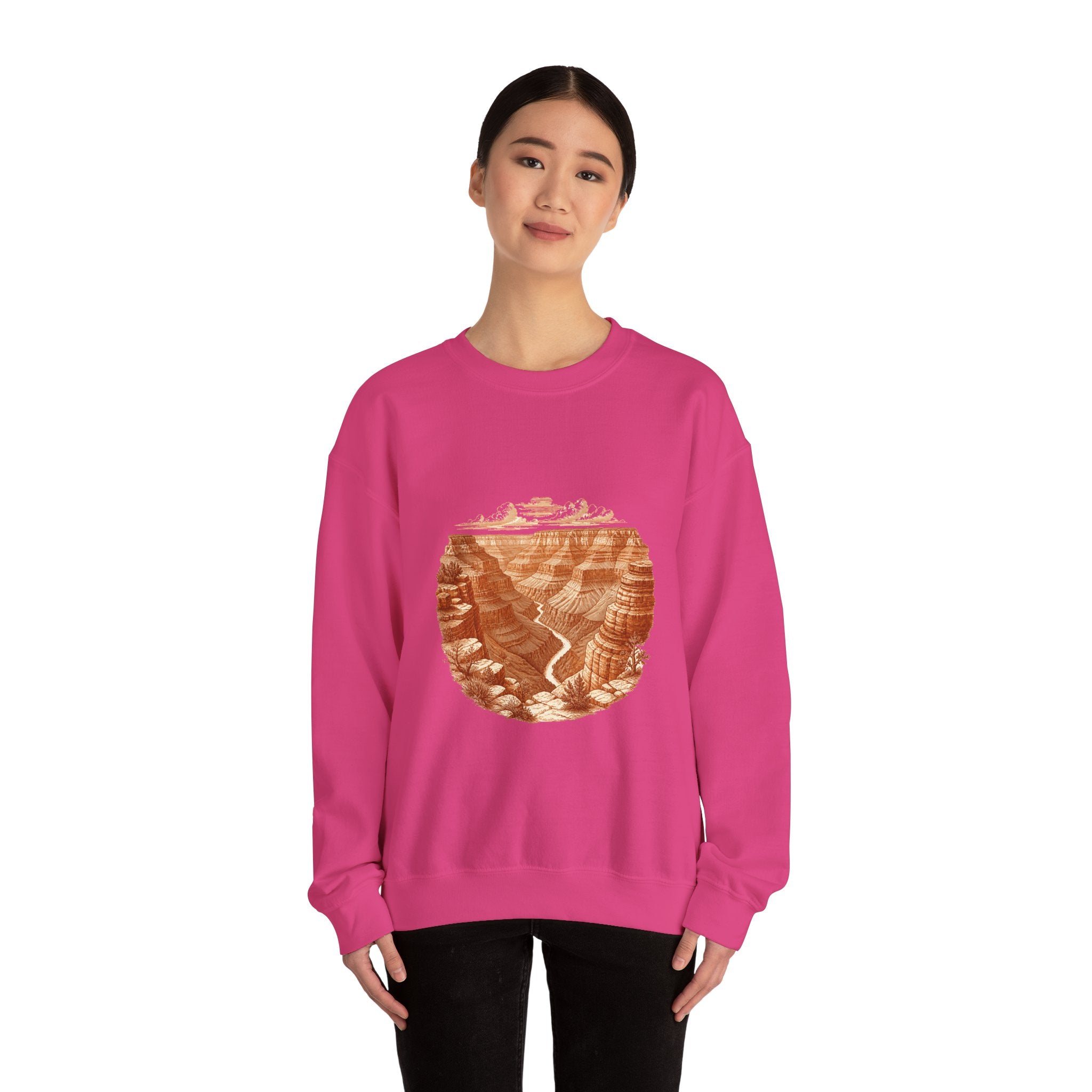 Matching Couple Sweatshirt - Lavender Fields & Canyon Matching Couple Premium Fleece Sweatshirt Vintage Art His Hers Honeymoon Gift - Design B